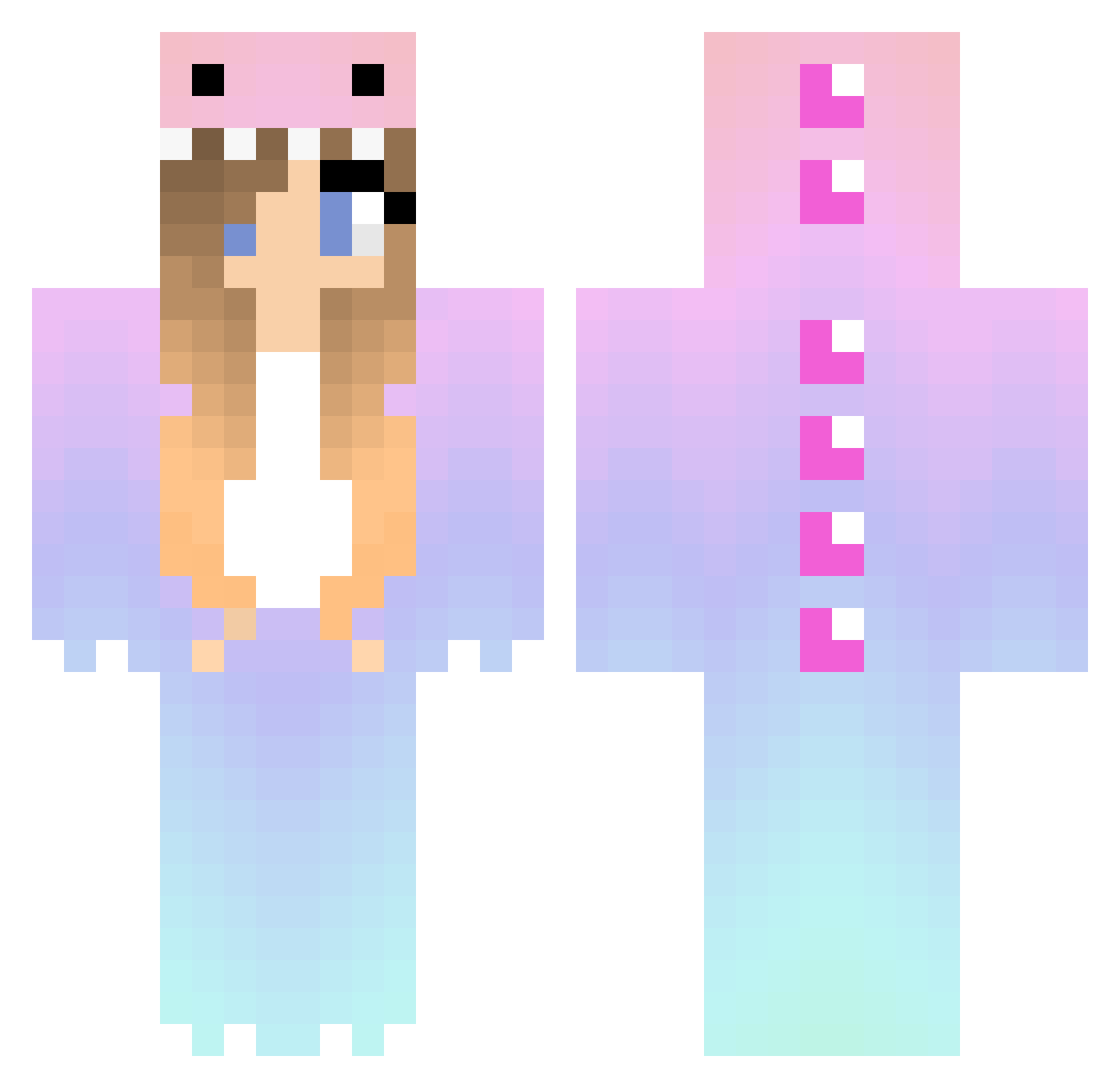 Cathie Minecraft skin, front and back view
