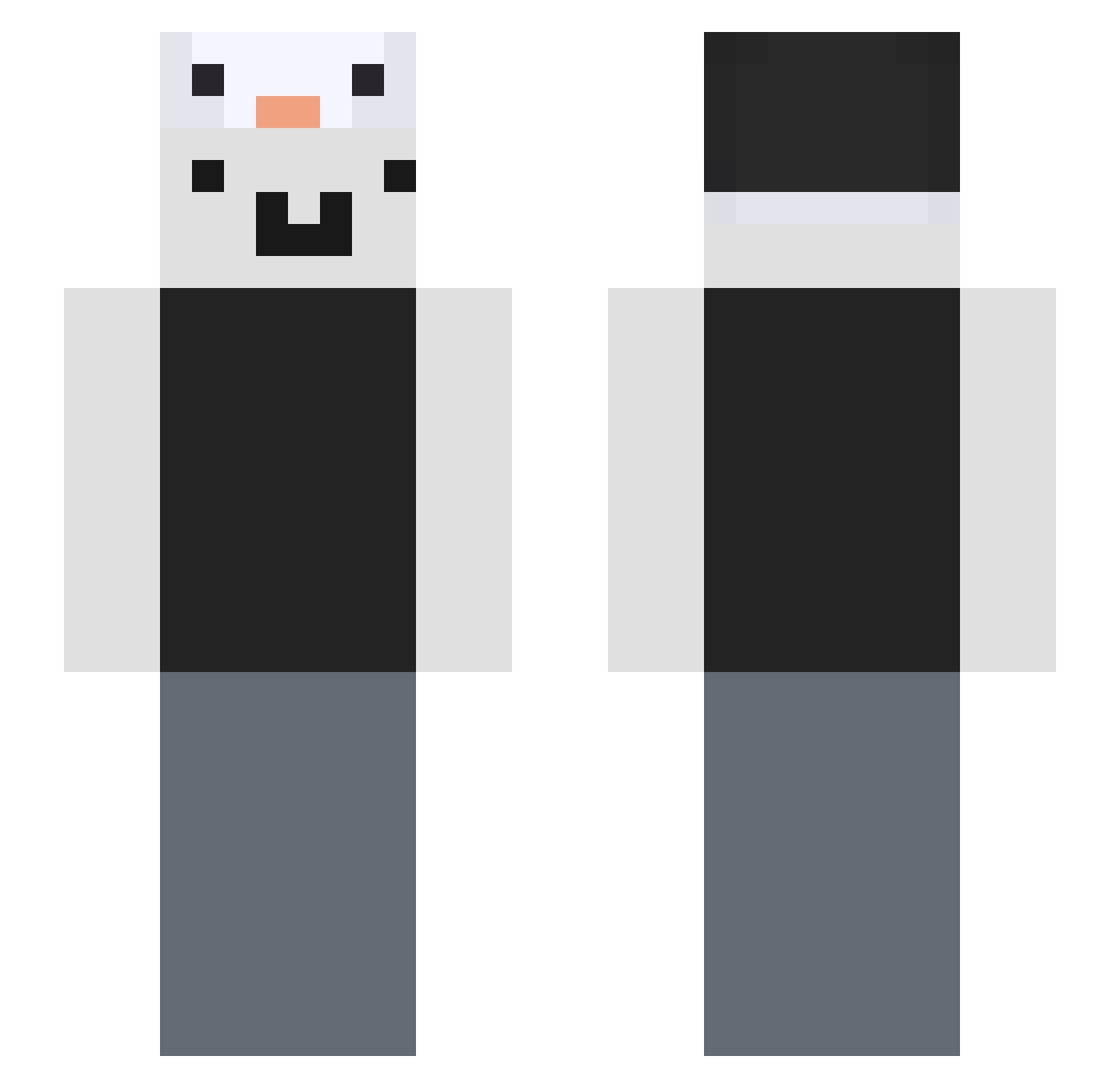 PhoneX1 Minecraft skin, front and back view