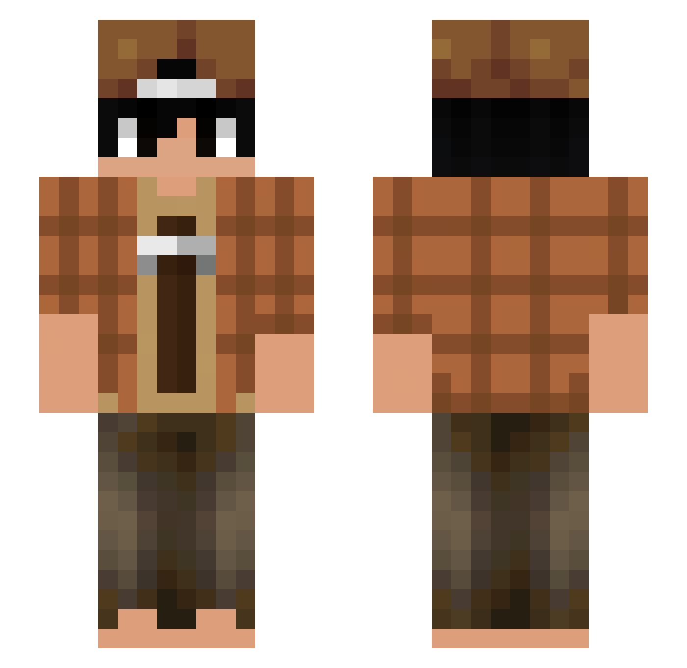 BartiP007 Minecraft skin, front and back view