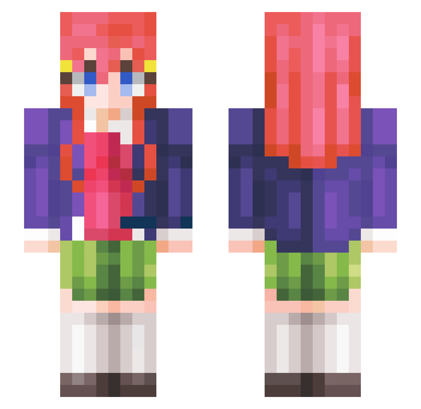 esko007 Minecraft skin, front and back view