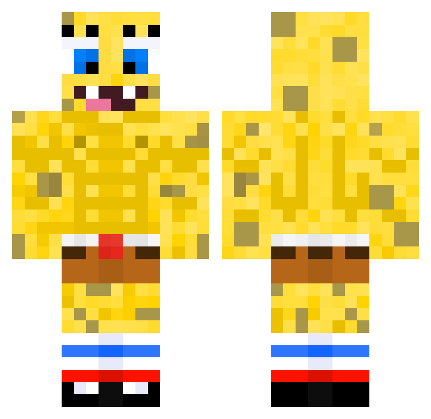 sprintcola Minecraft skin, front and back view