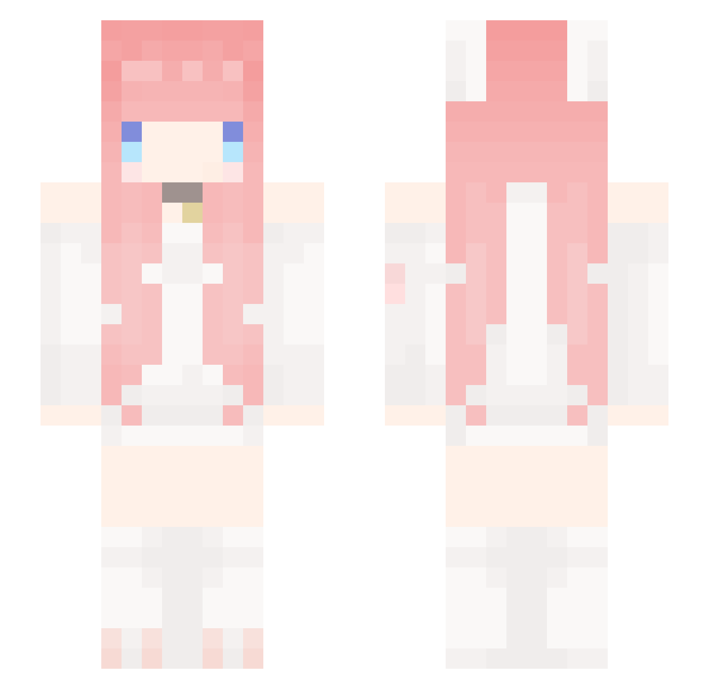 Pooocatt1 Minecraft skin, front and back view