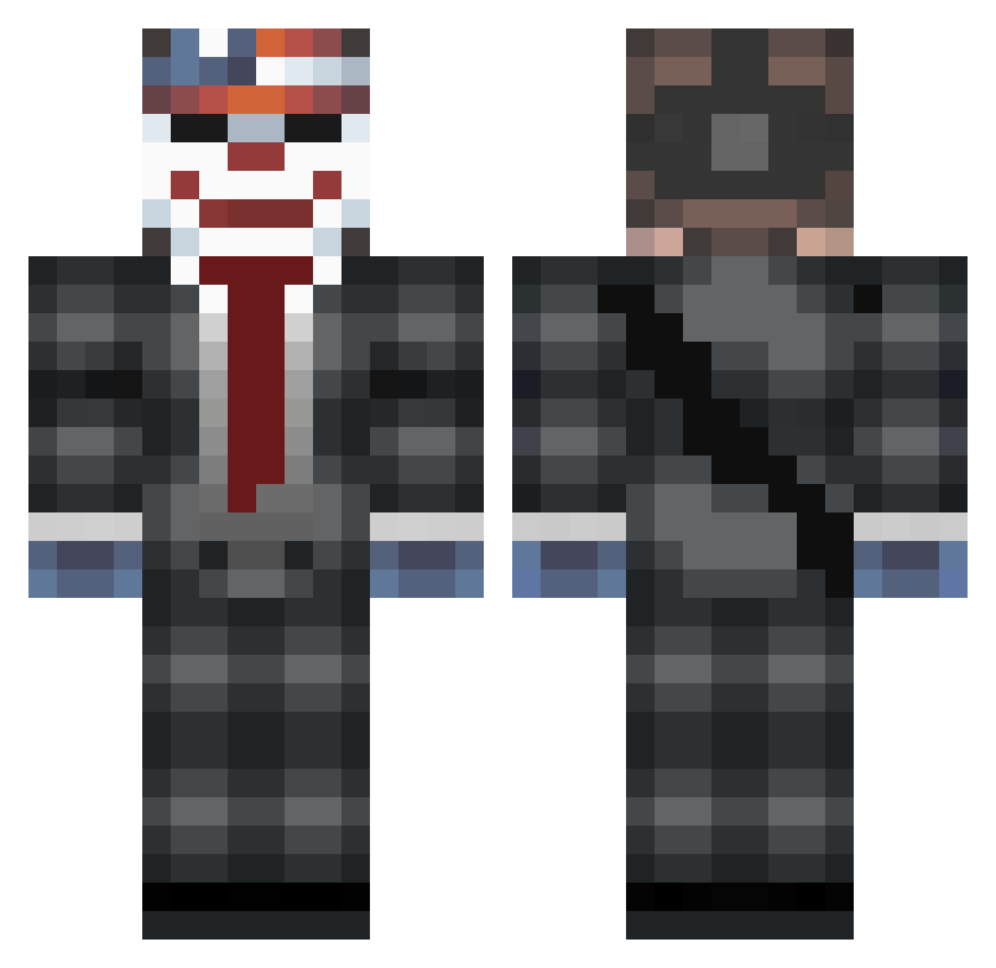 Earth2Dave Minecraft skin, front and back view