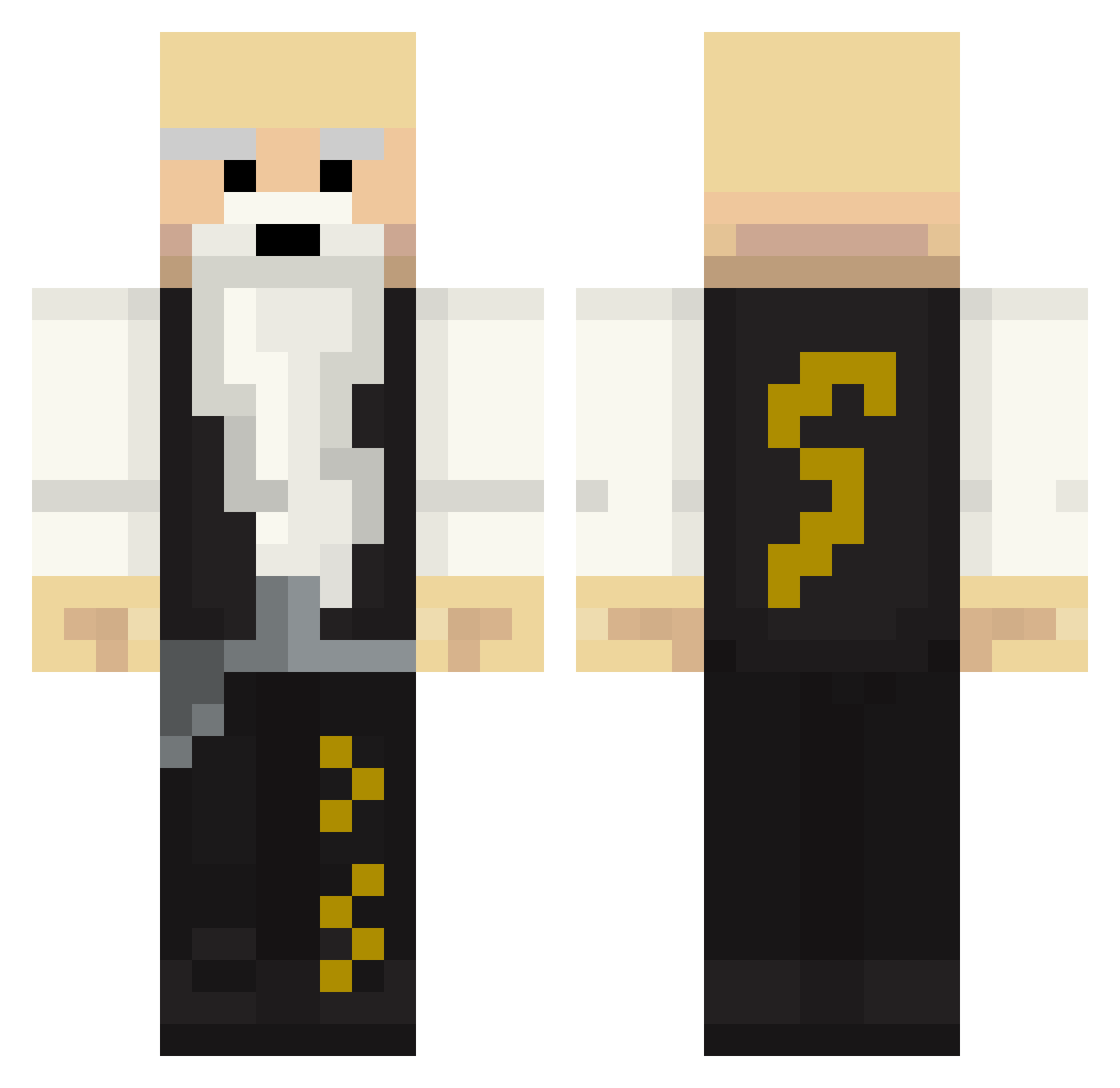 Kaiishi2 Minecraft skin, front and back view