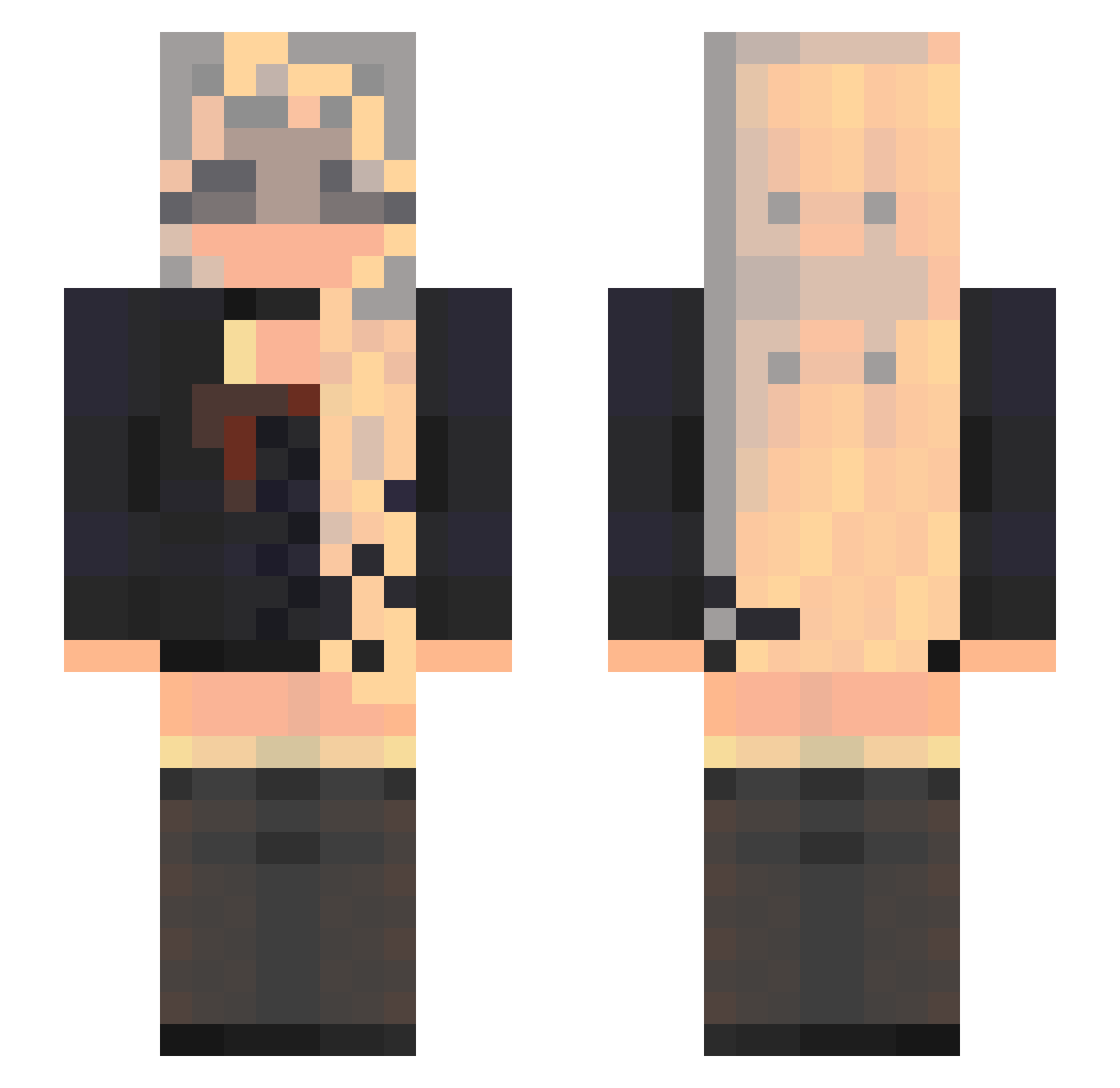 offtones Minecraft skin, front and back view