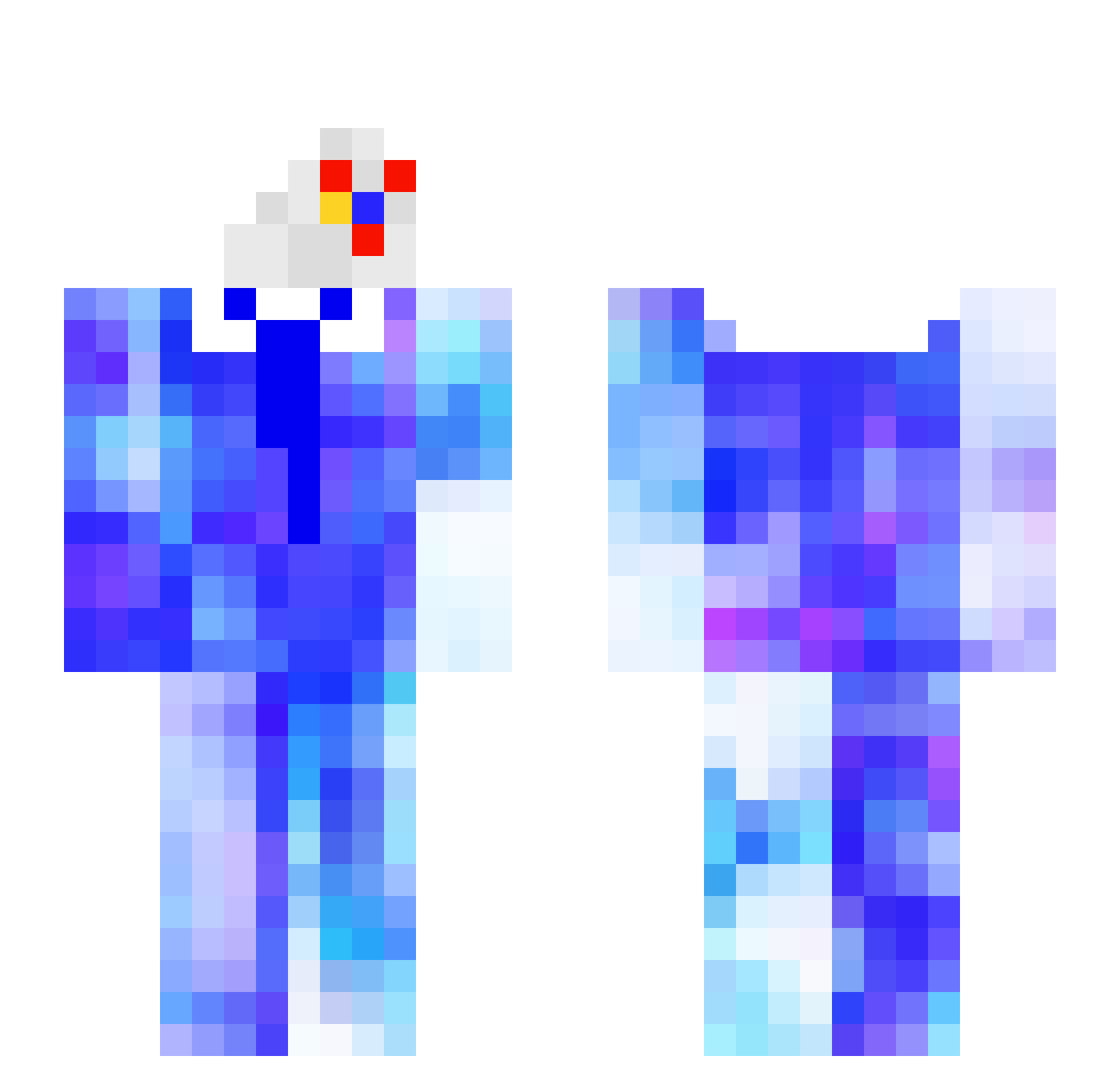 EXE_H4PPY Minecraft skin, front and back view