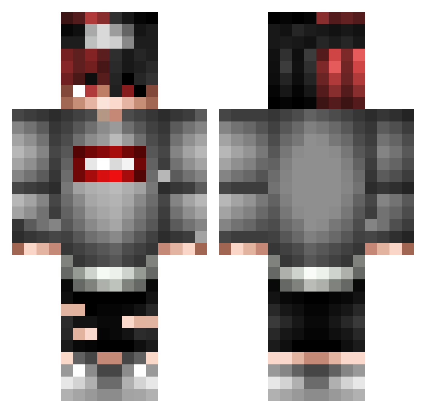 Switchty Minecraft skin, front and back view