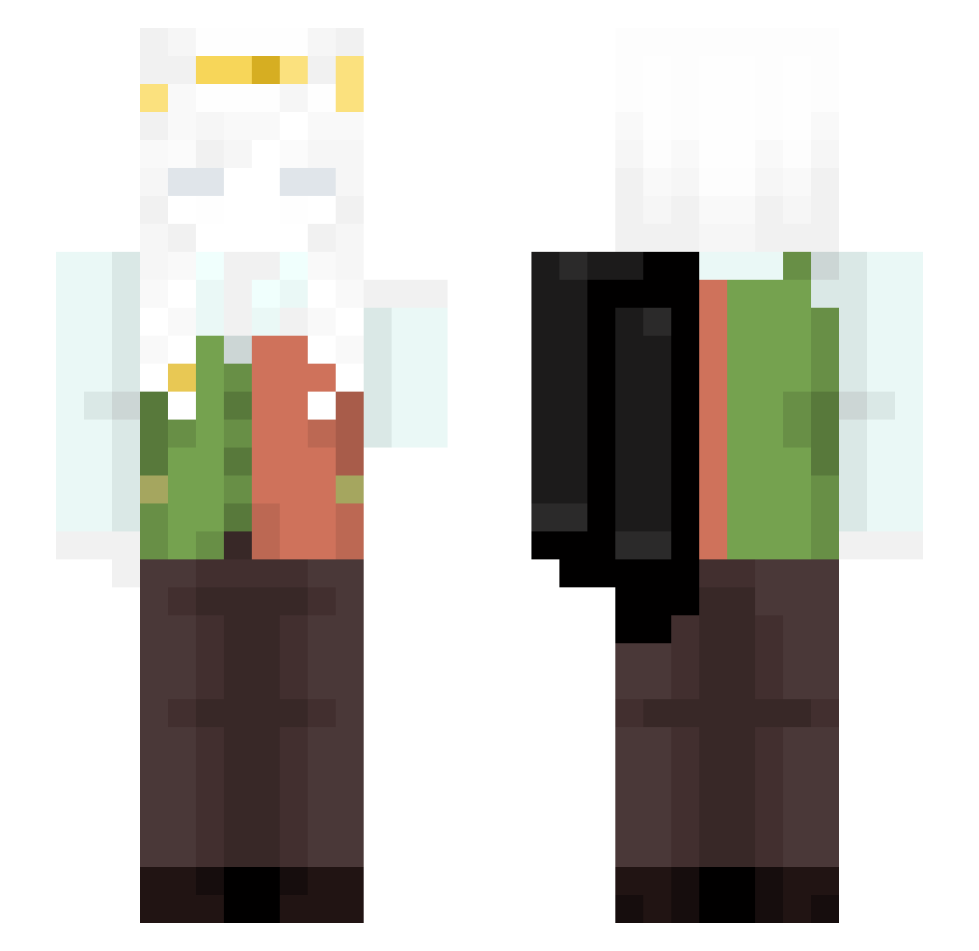sweffiee Minecraft skin, front and back view