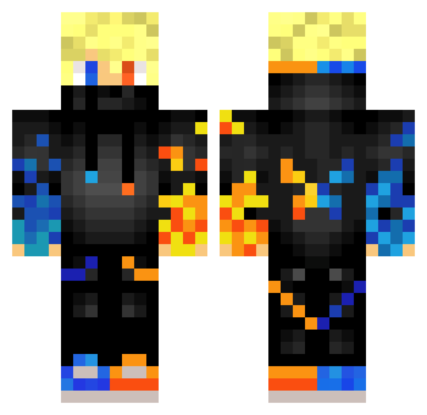 JackWood Minecraft skin, front and back view