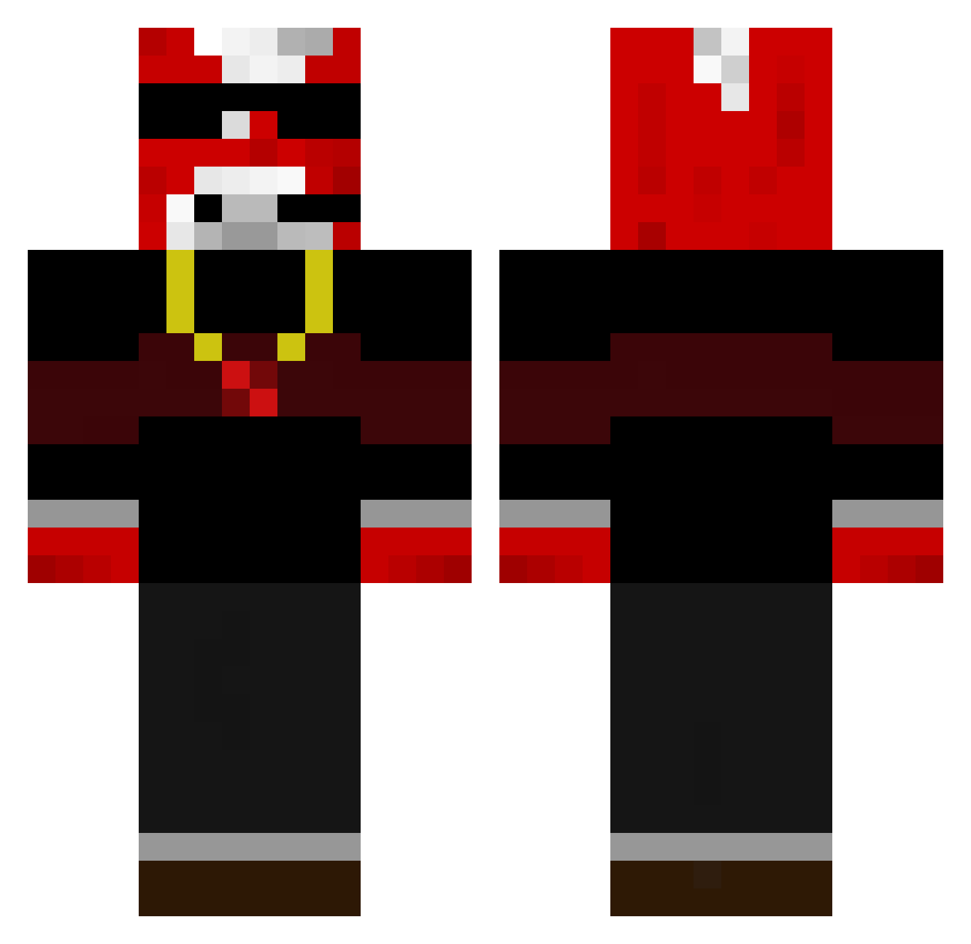 Turbinite Minecraft skin, front and back view