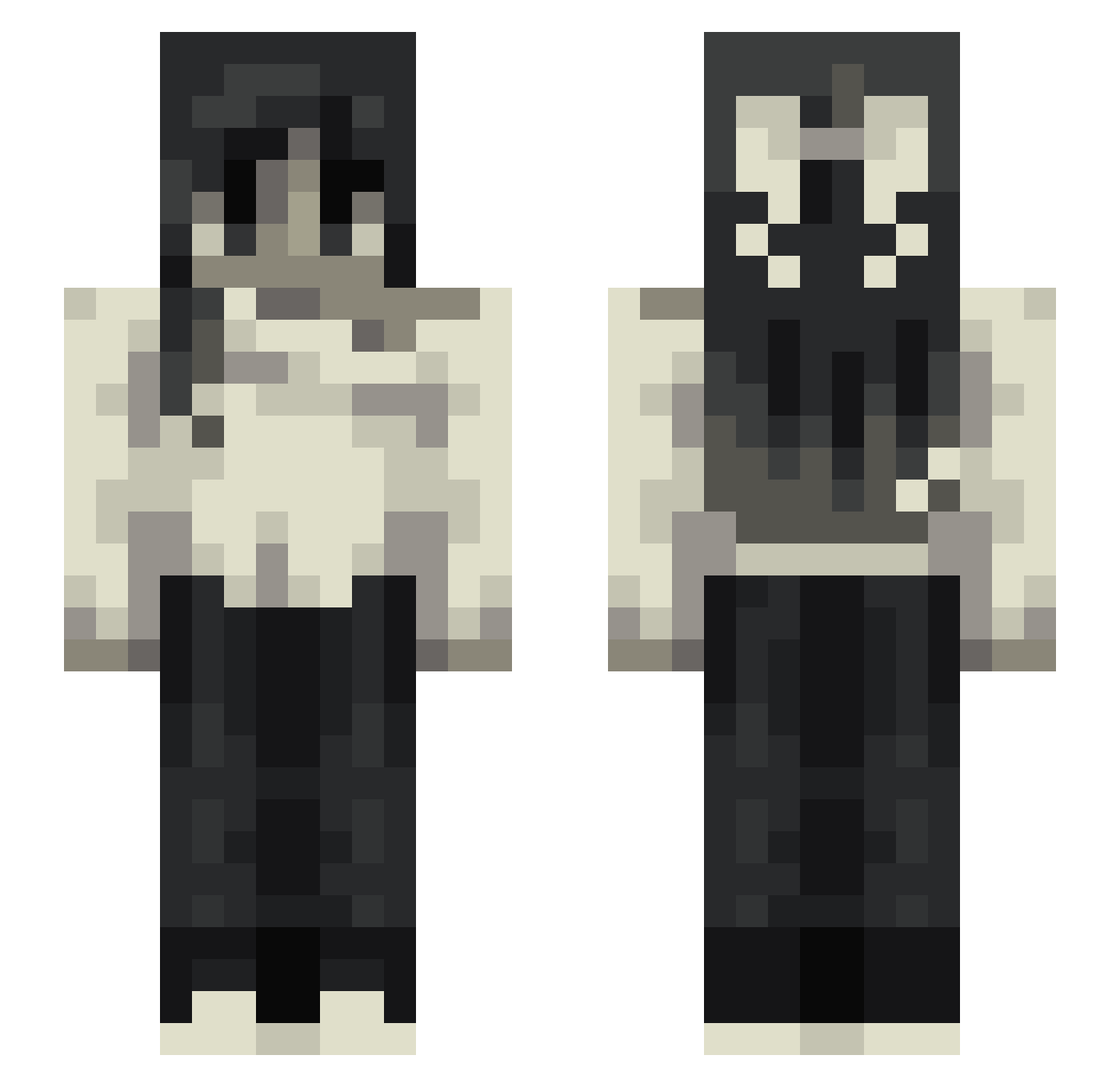 Miki_Mikson Minecraft skin, front and back view