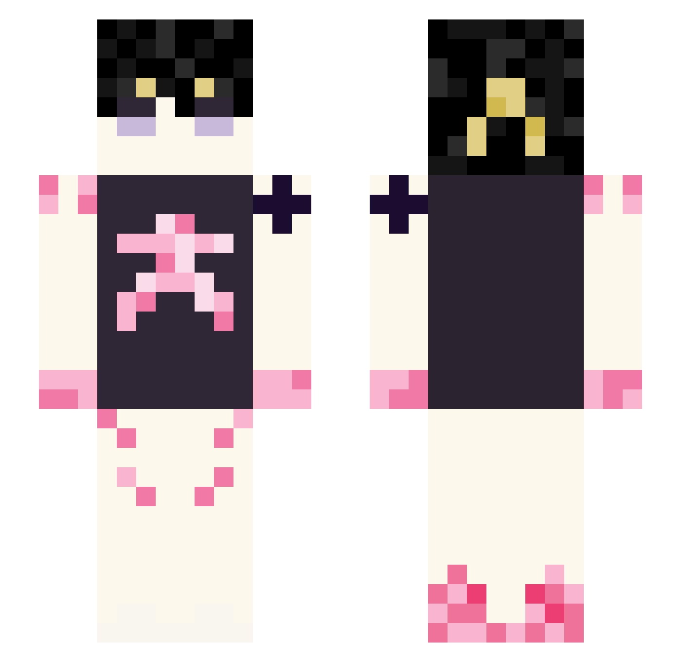 seetloveletter Minecraft skin, front and back view