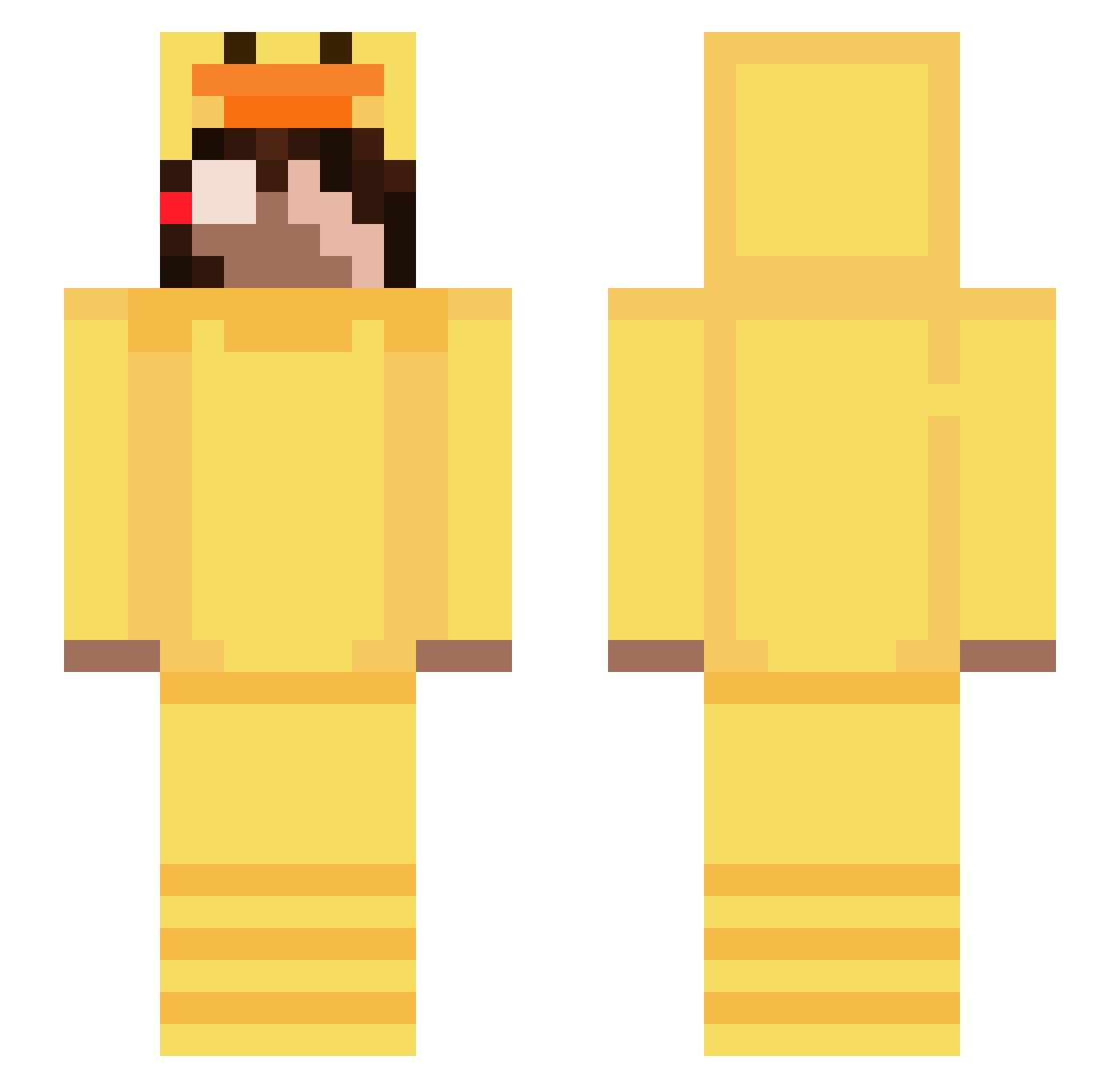 CHOCOCOCOOOO Minecraft skin, front and back view