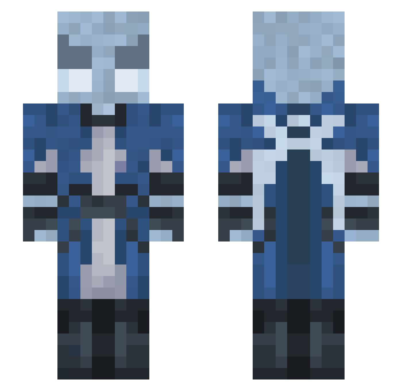 CrashtestMC Minecraft skin, front and back view