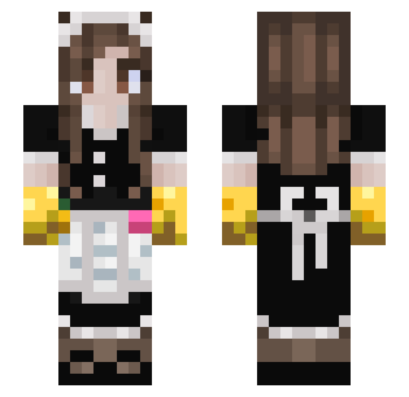 Kuhiko Minecraft skin, front and back view