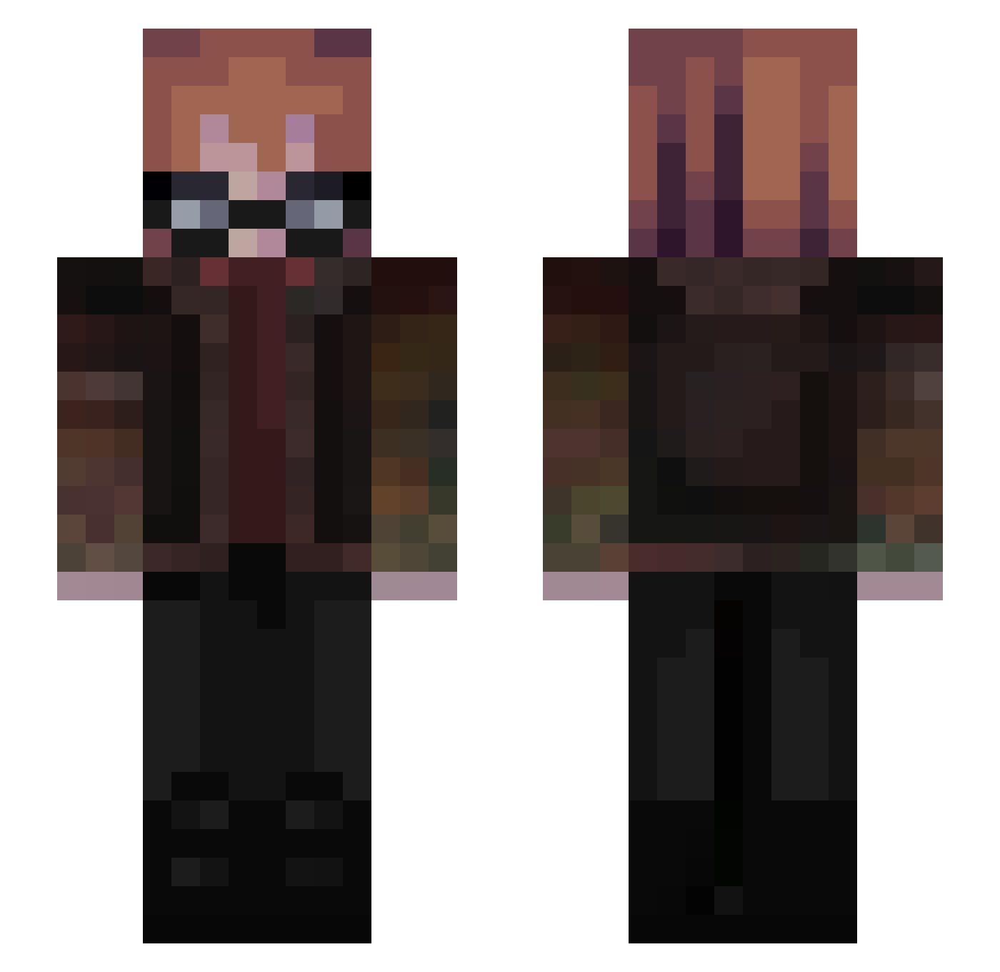 Thrisha Minecraft skin, front and back view