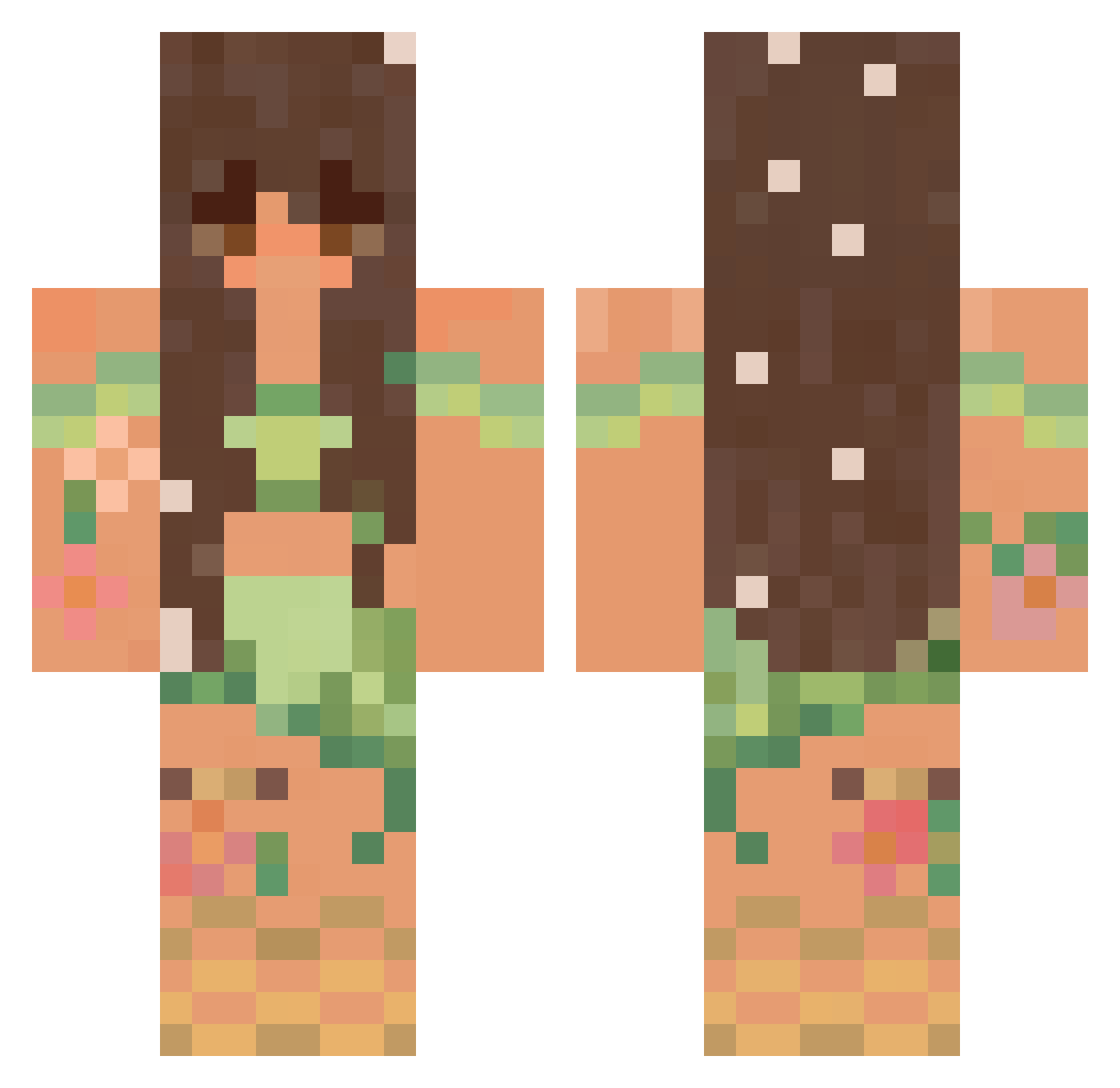 ArinkaMandarinka Minecraft skin, front and back view