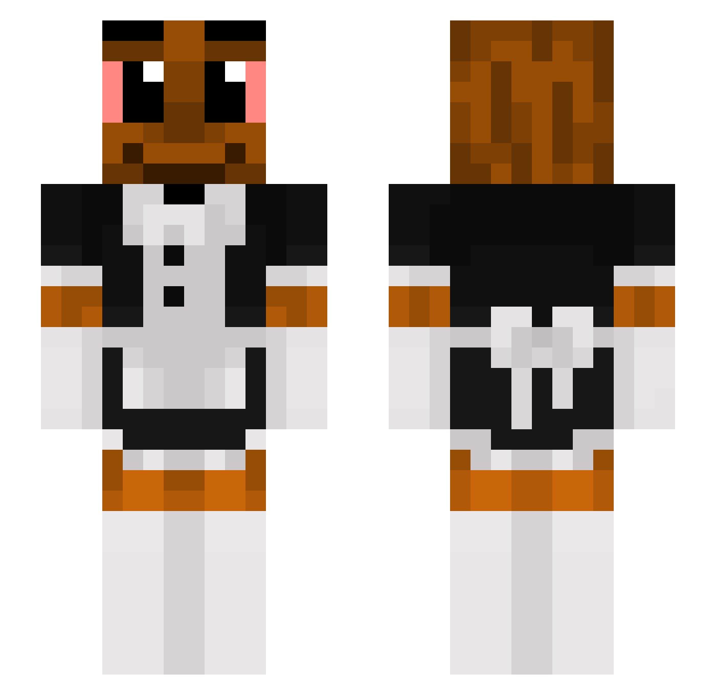 Arcmxn Minecraft skin, front and back view