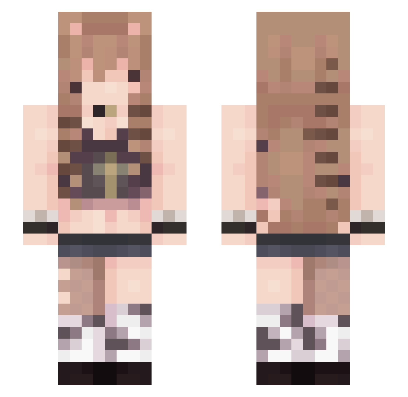 seal0uette Minecraft skin, front and back view