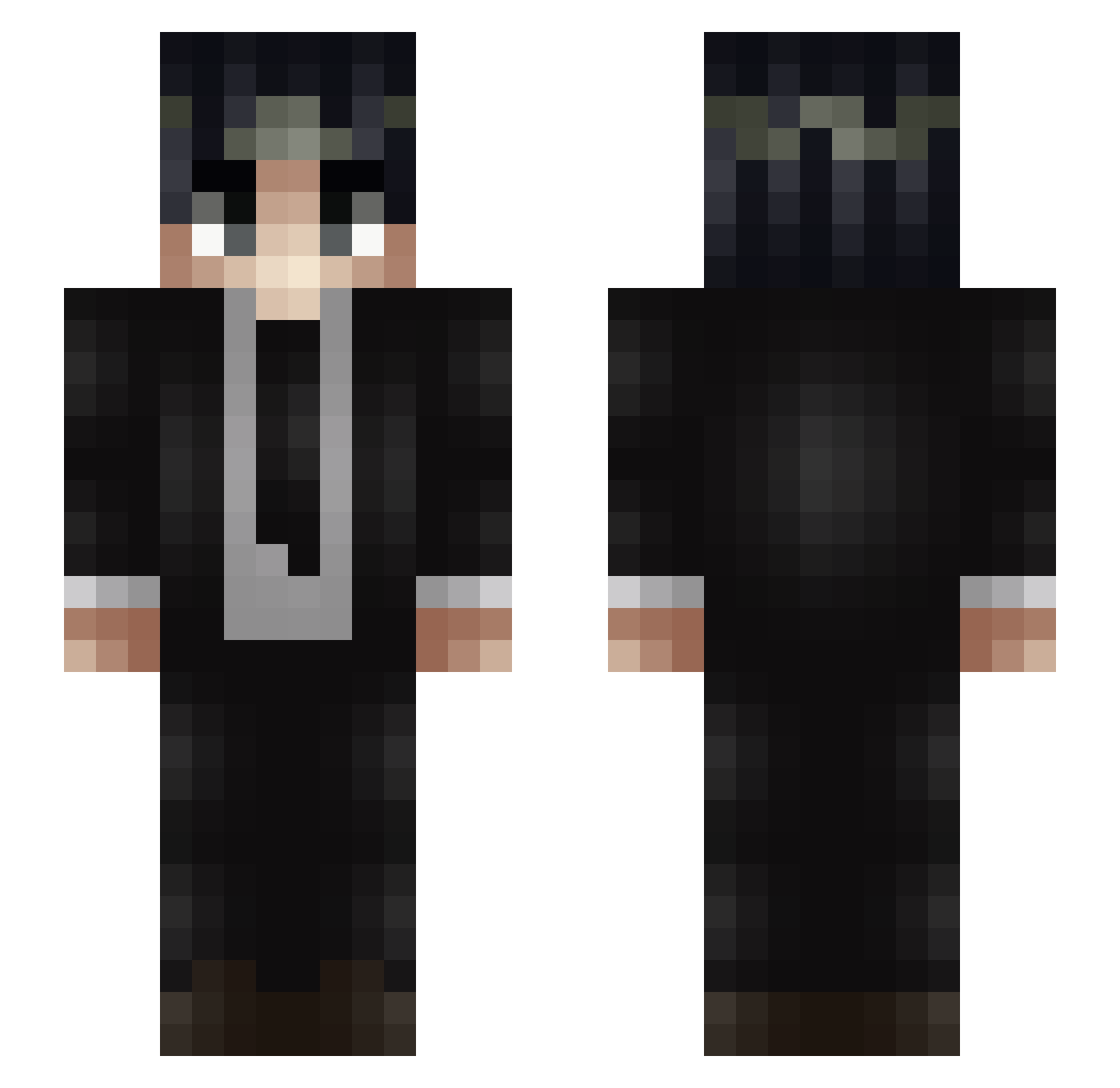 sphayyr Minecraft skin, front and back view