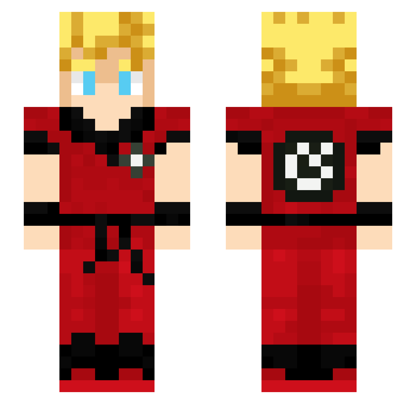 Gokuhijo Minecraft skin, front and back view