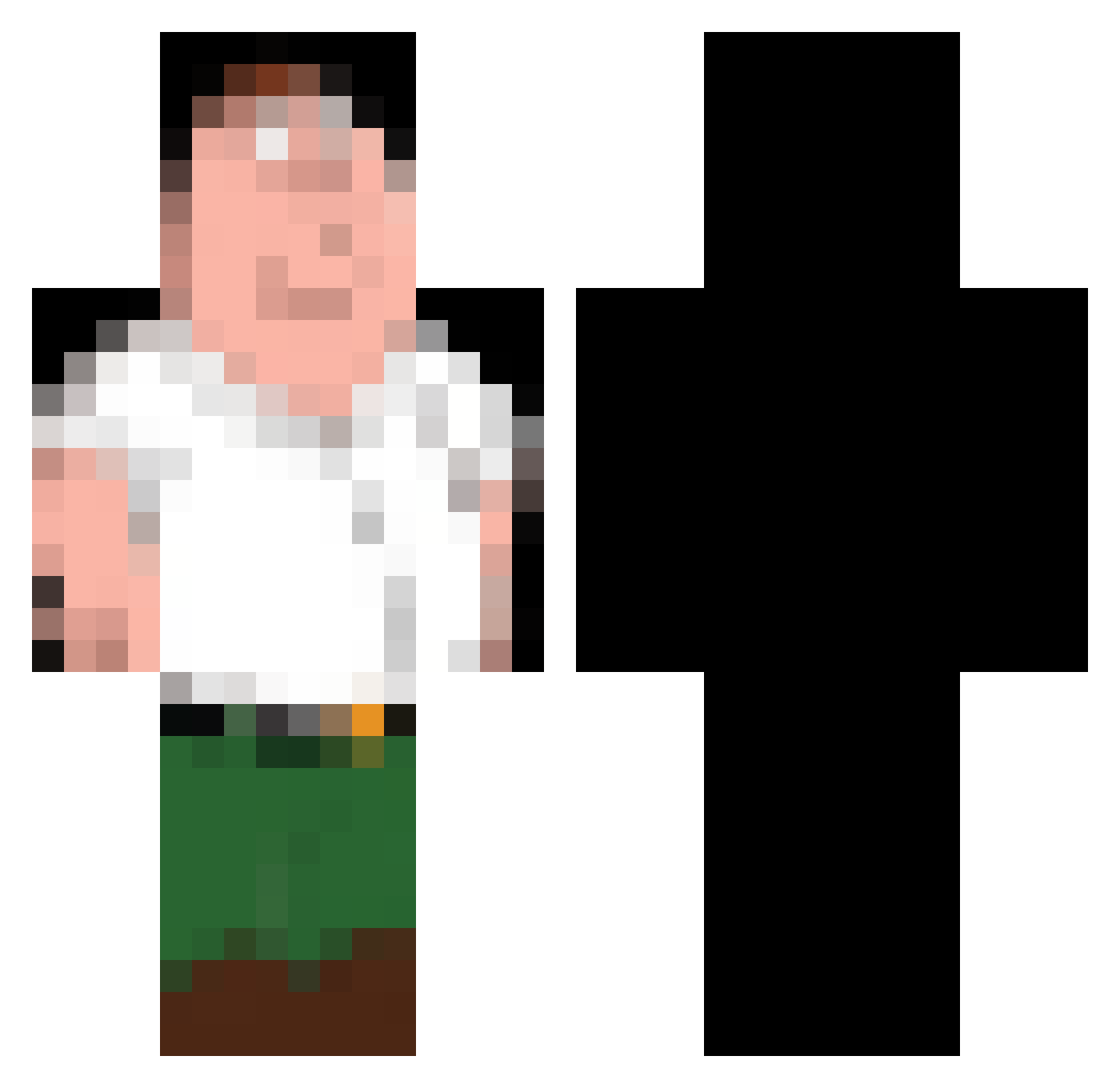 JetJagga Minecraft skin, front and back view