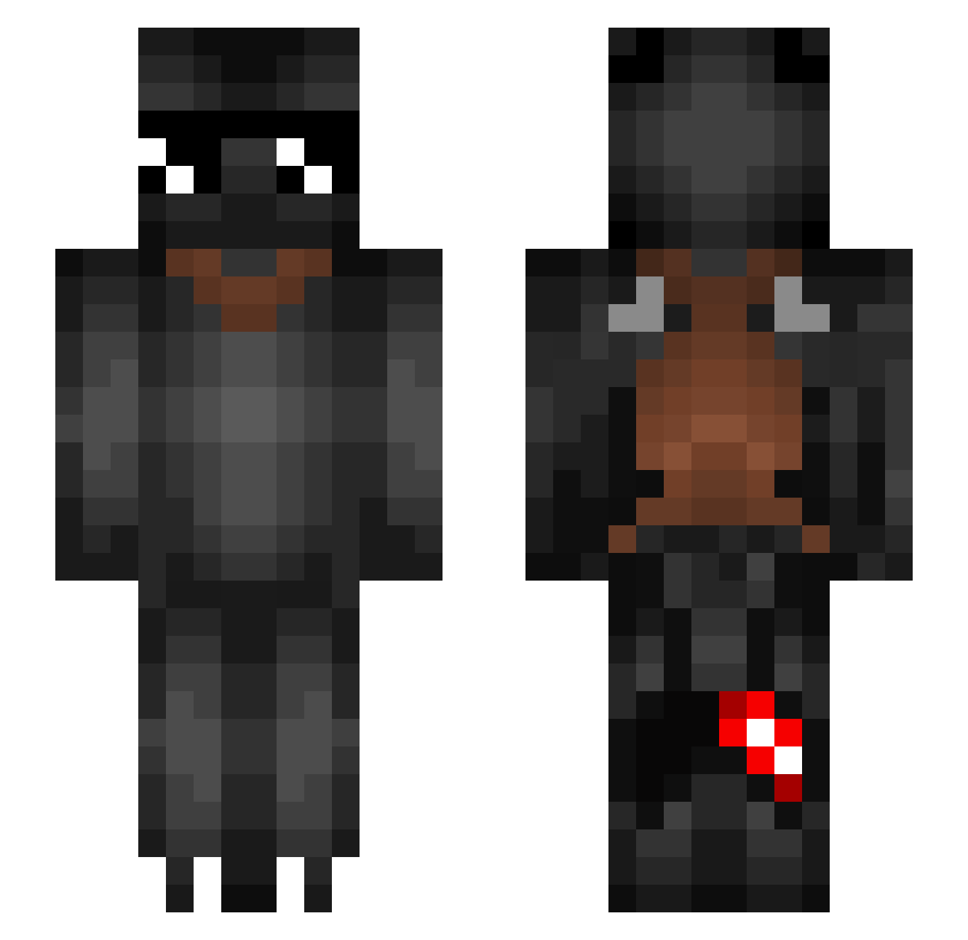 Arikyn Minecraft skin, front and back view