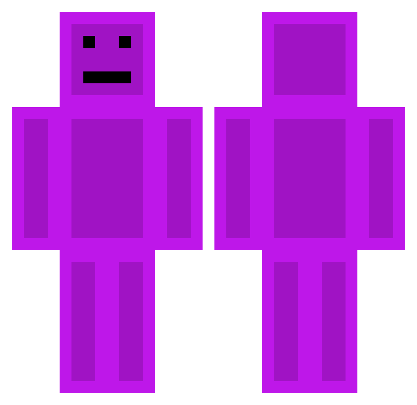thelaccer Minecraft skin, front and back view