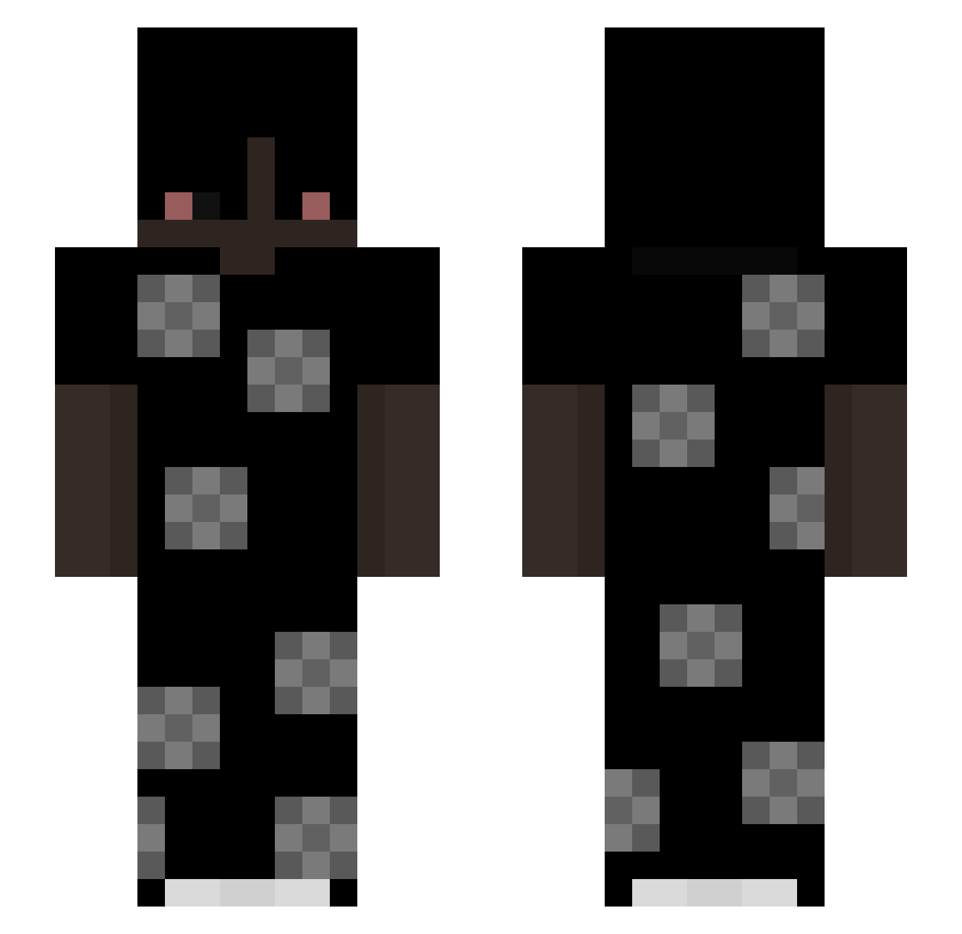 qhate Minecraft skin, front and back view