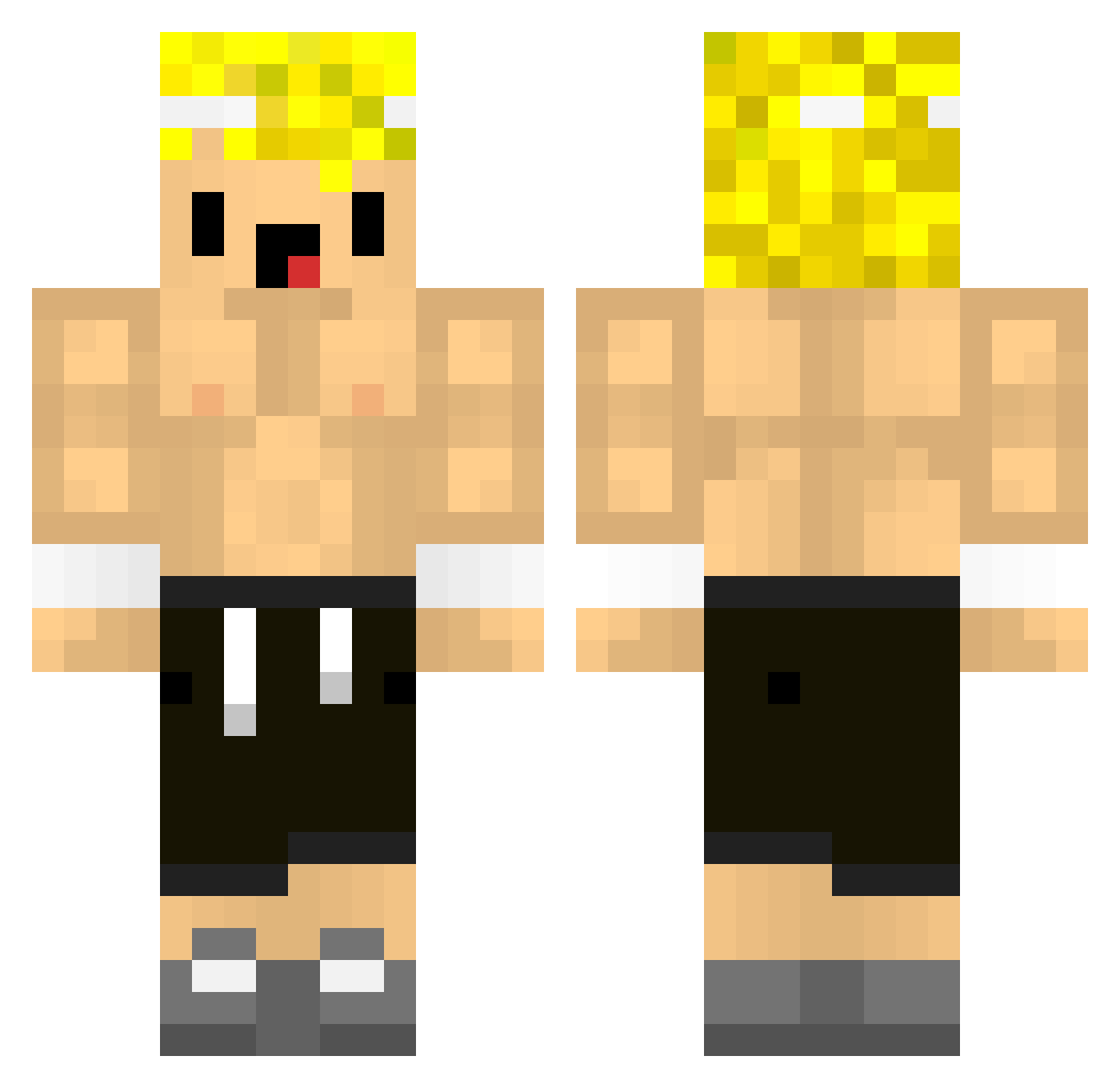 SnooopyDoggy Minecraft skin, front and back view