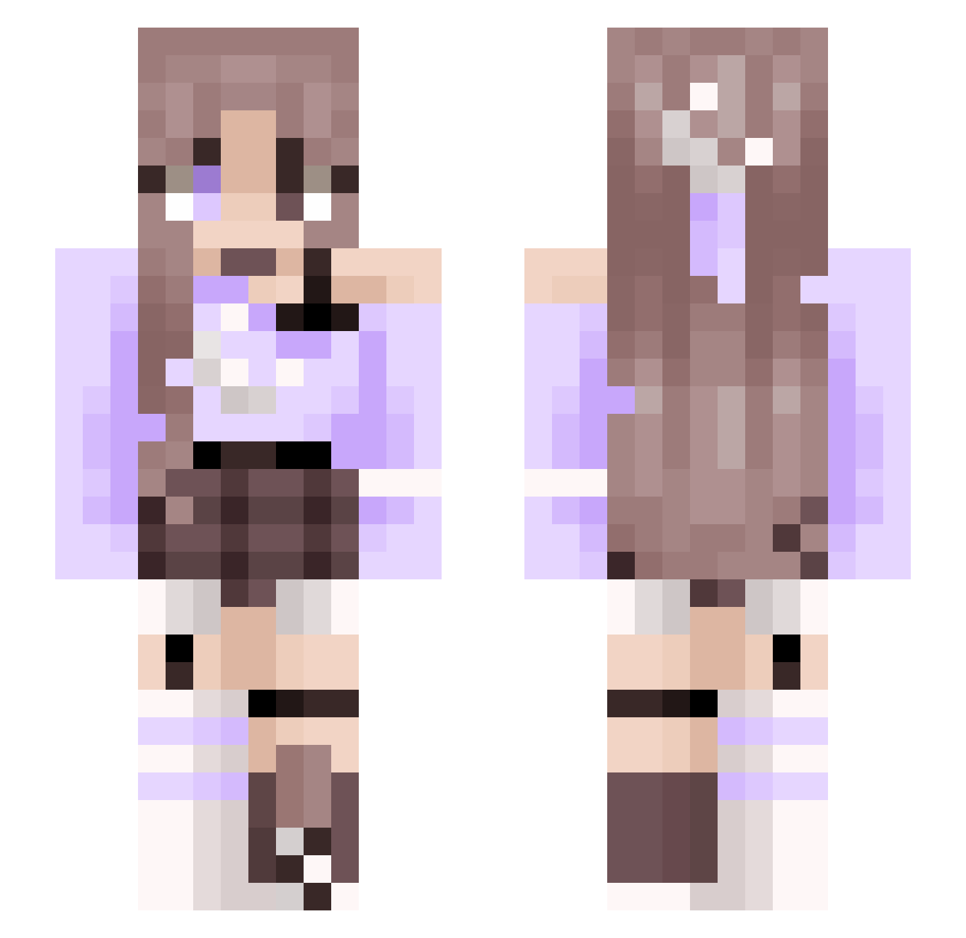 Pandaber1 Minecraft skin, front and back view
