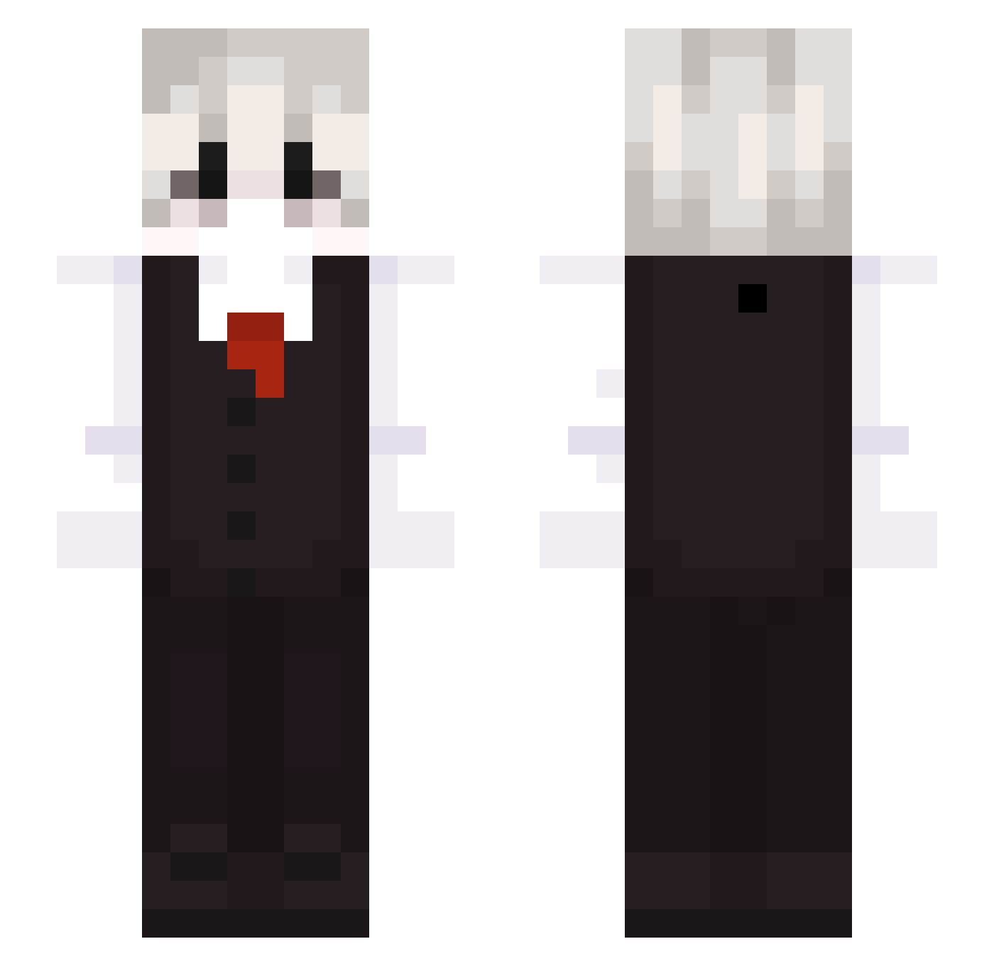 VoidX69 Minecraft skin, front and back view