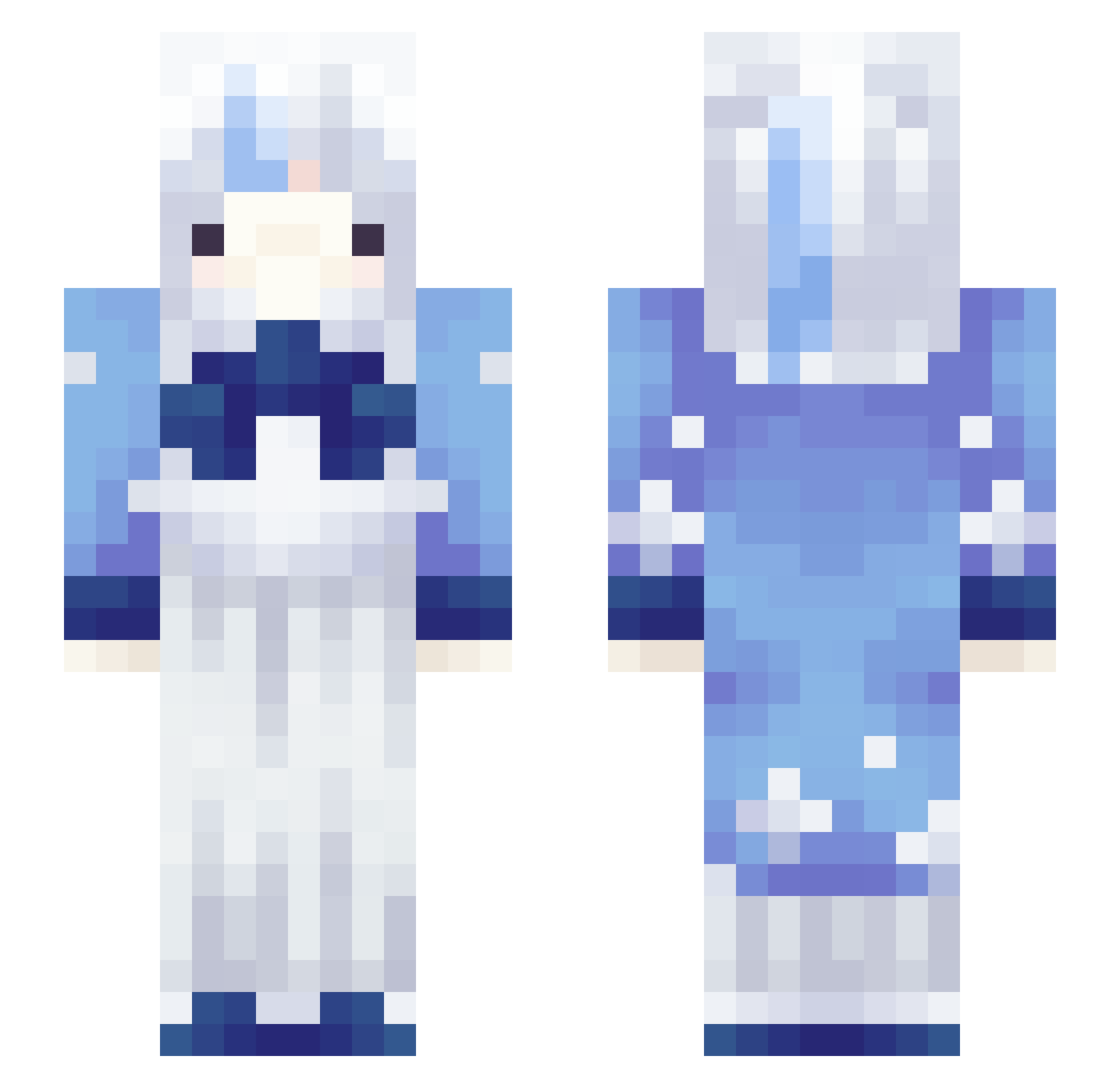 ruqin Minecraft skin, front and back view