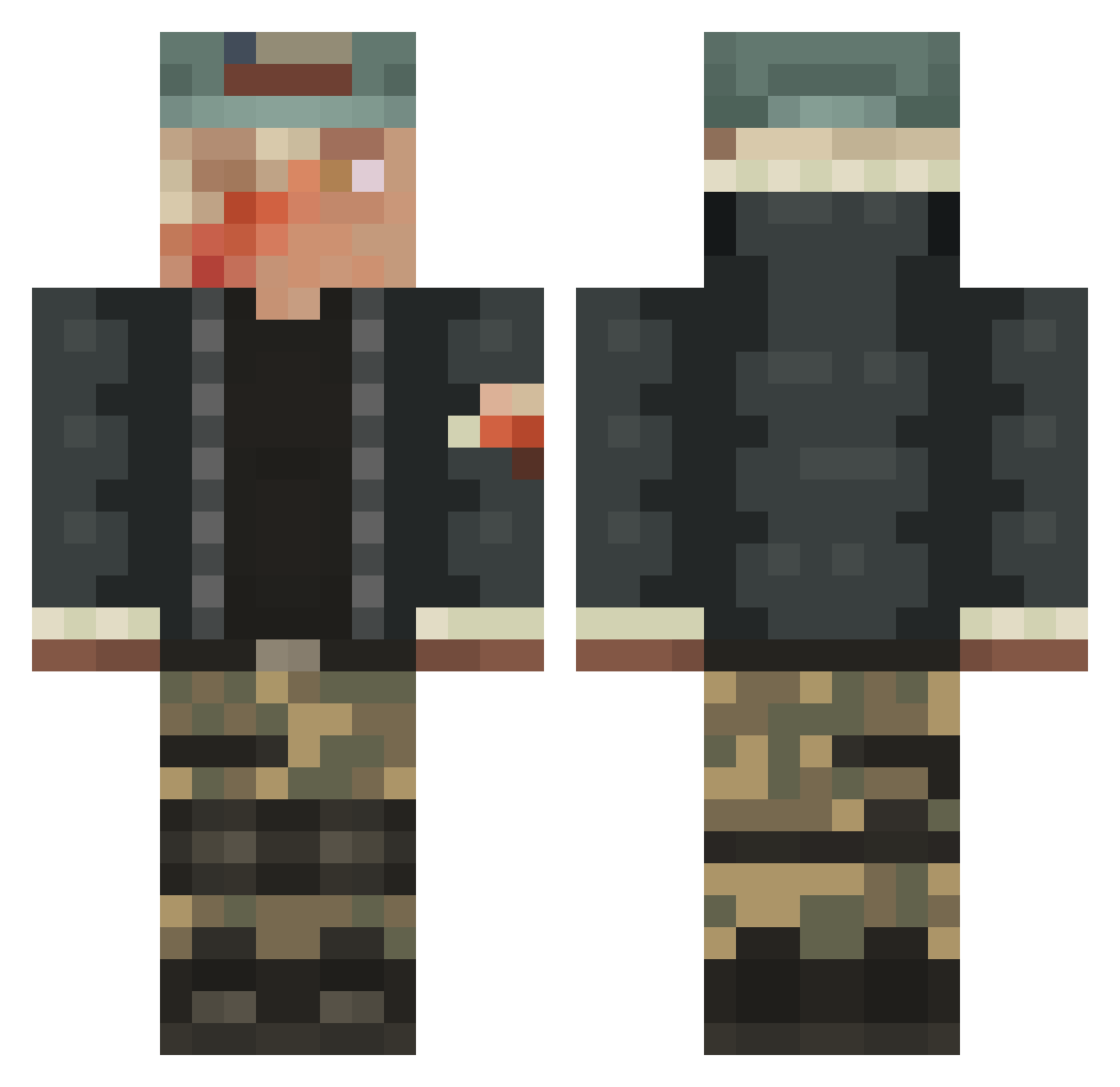 _B1RDY Minecraft skin, front and back view