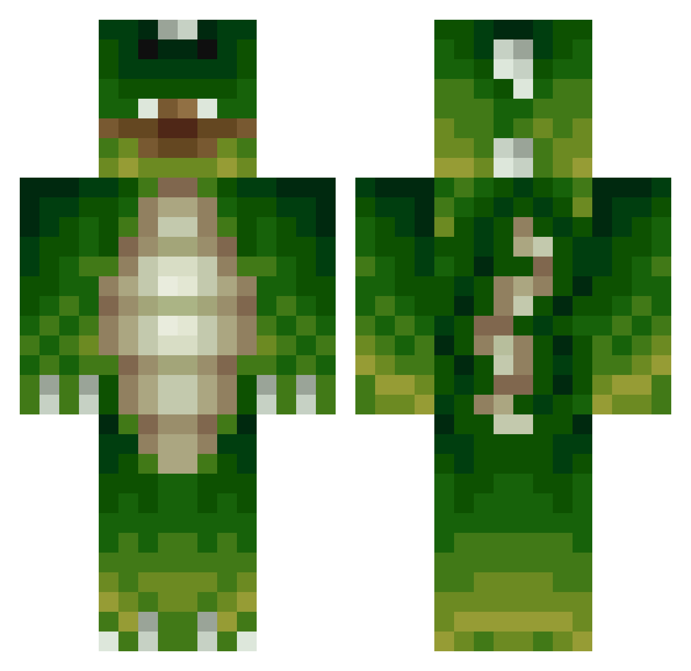 Dino Minecraft skin, front and back view
