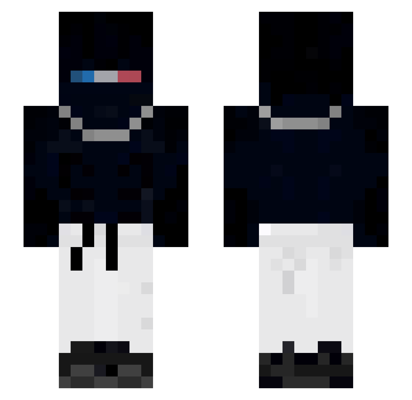 VisualTea130000 Minecraft skin, front and back view