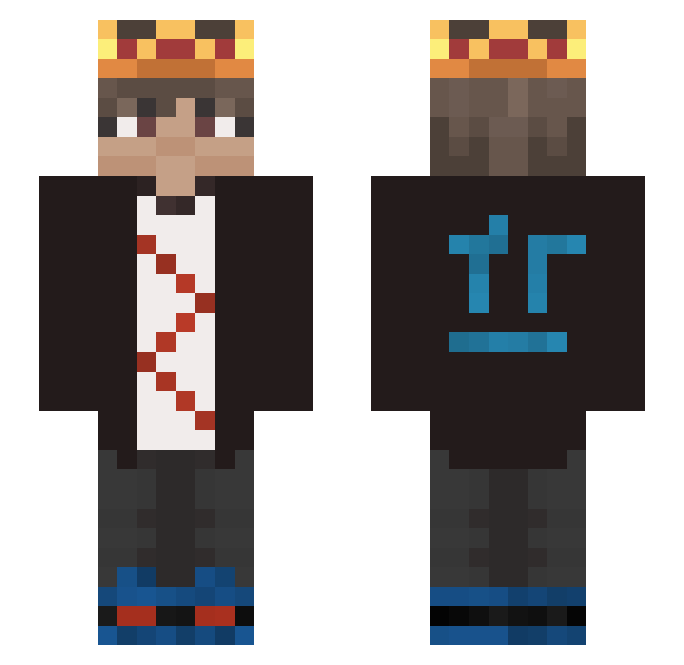 Xavierhimself Minecraft skin, front and back view