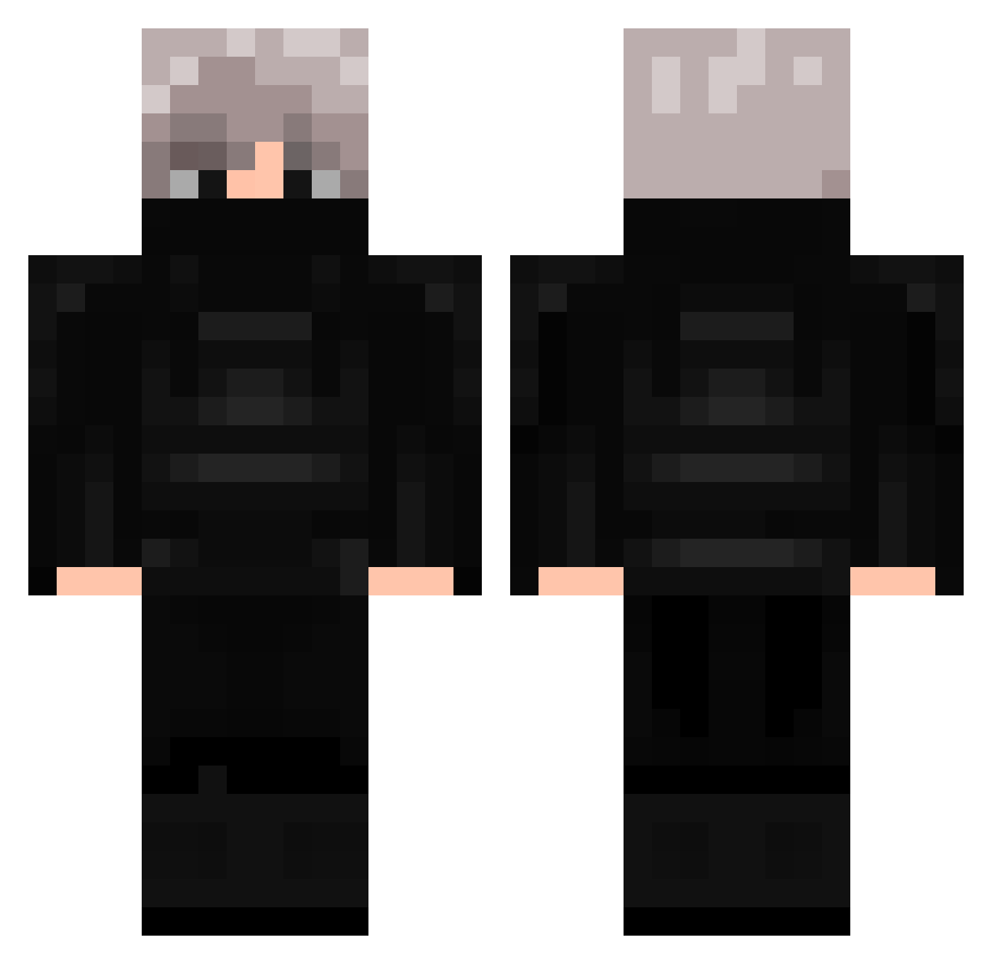 TumpFX Minecraft skin, front and back view