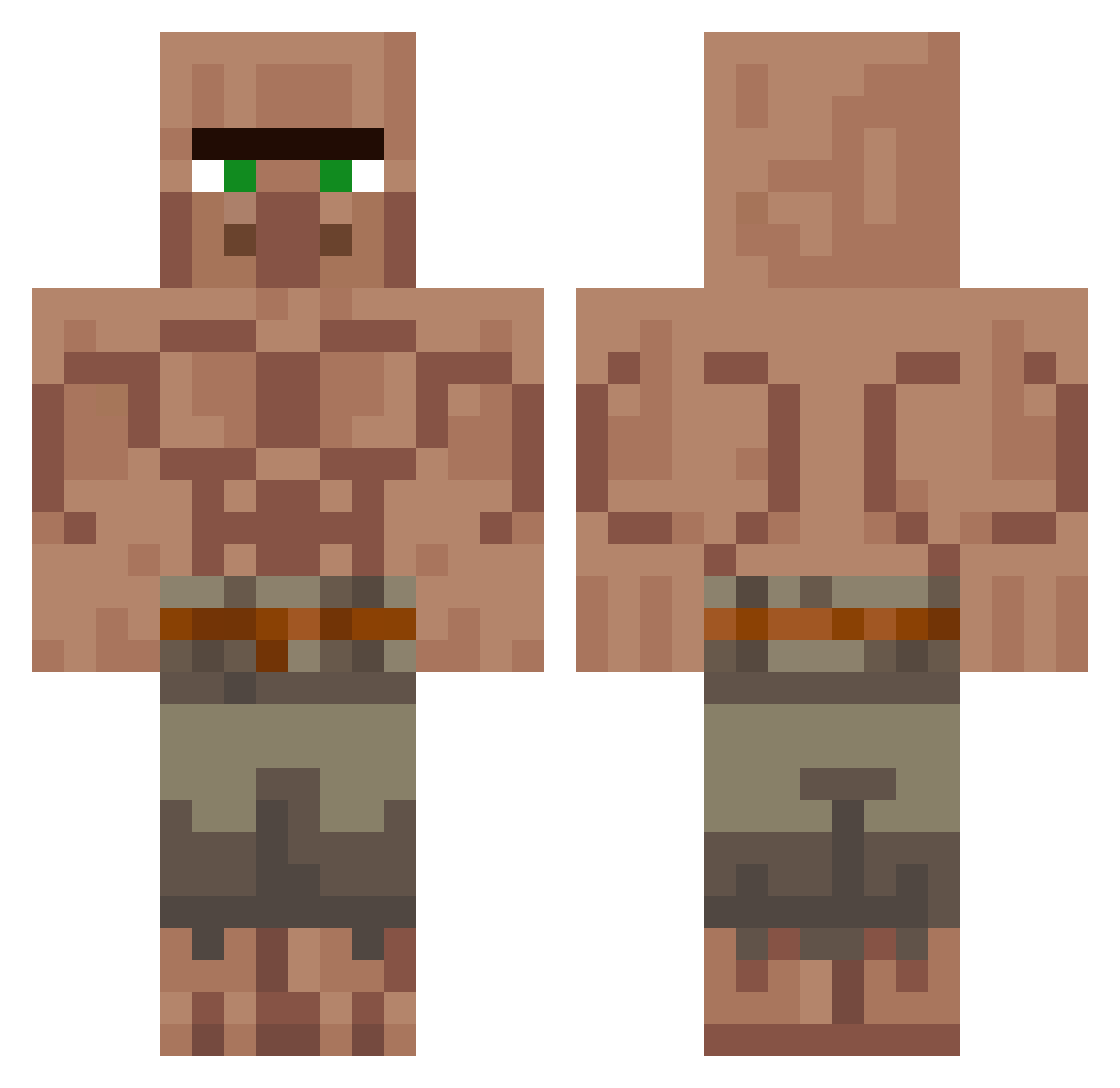 Hermitte Minecraft skin, front and back view