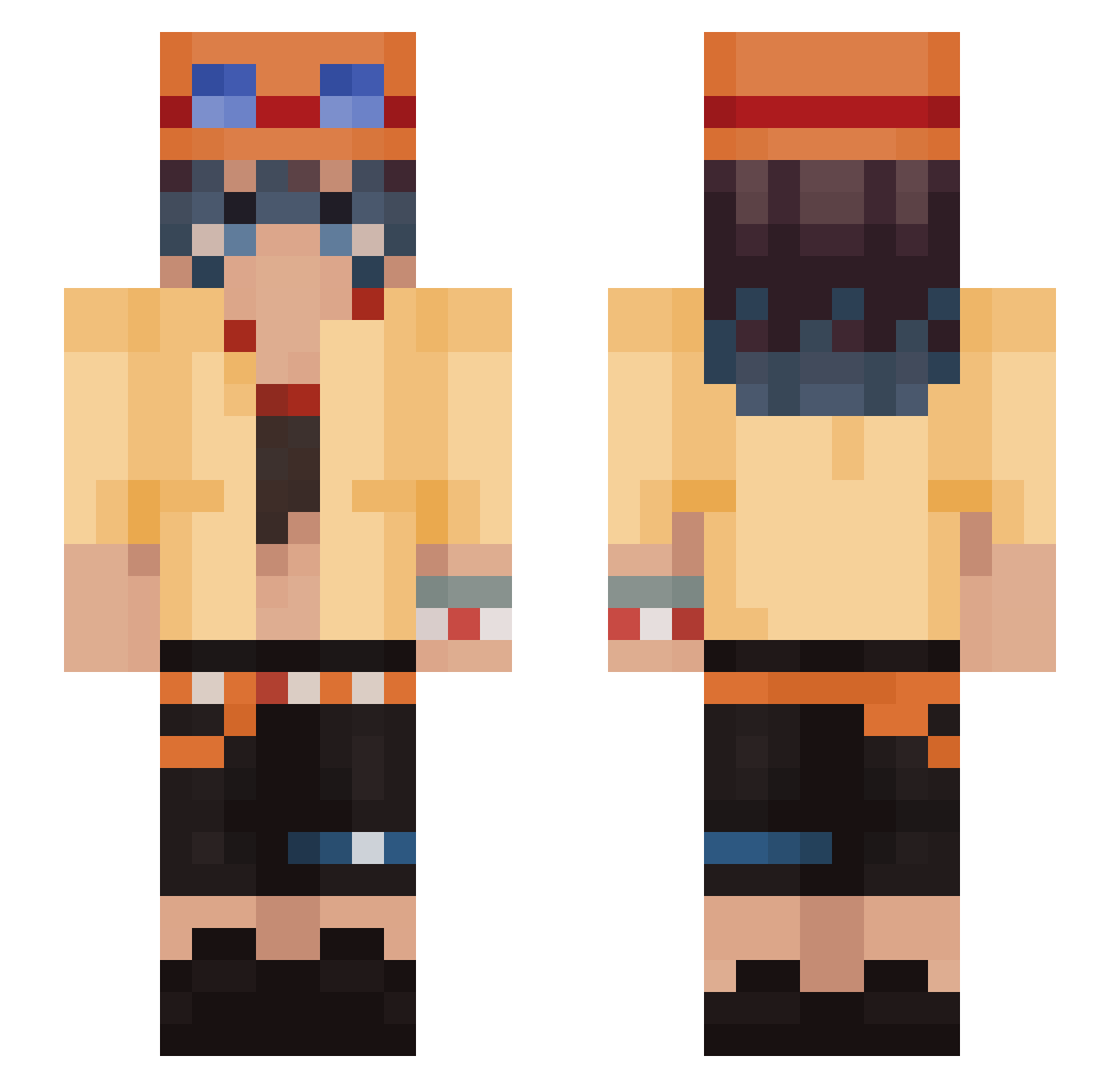 _Washbear Minecraft skin, front and back view