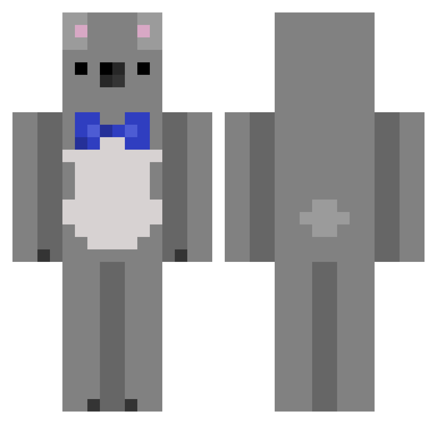MaClJo Minecraft skin, front and back view