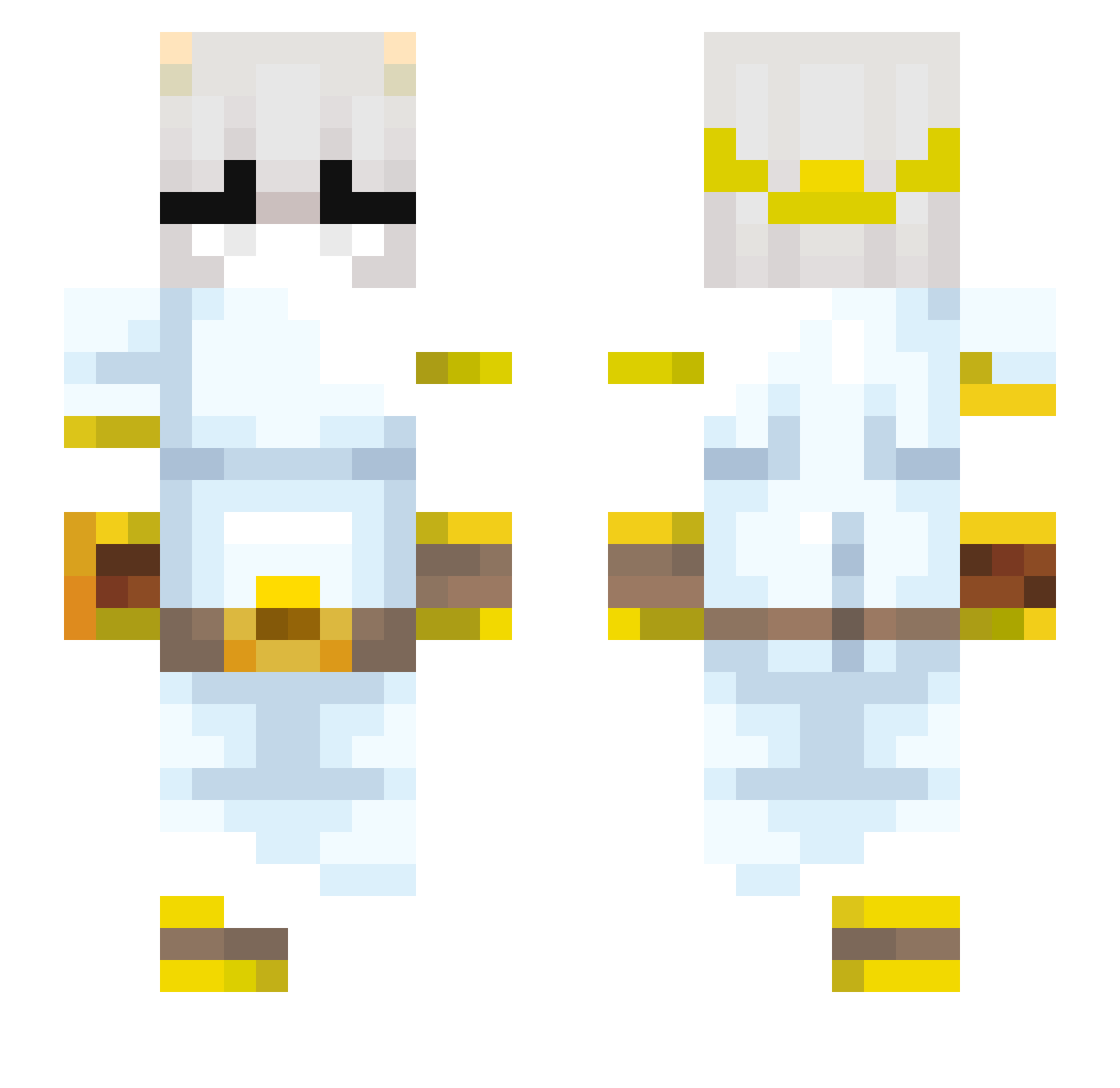 18II Minecraft skin, front and back view