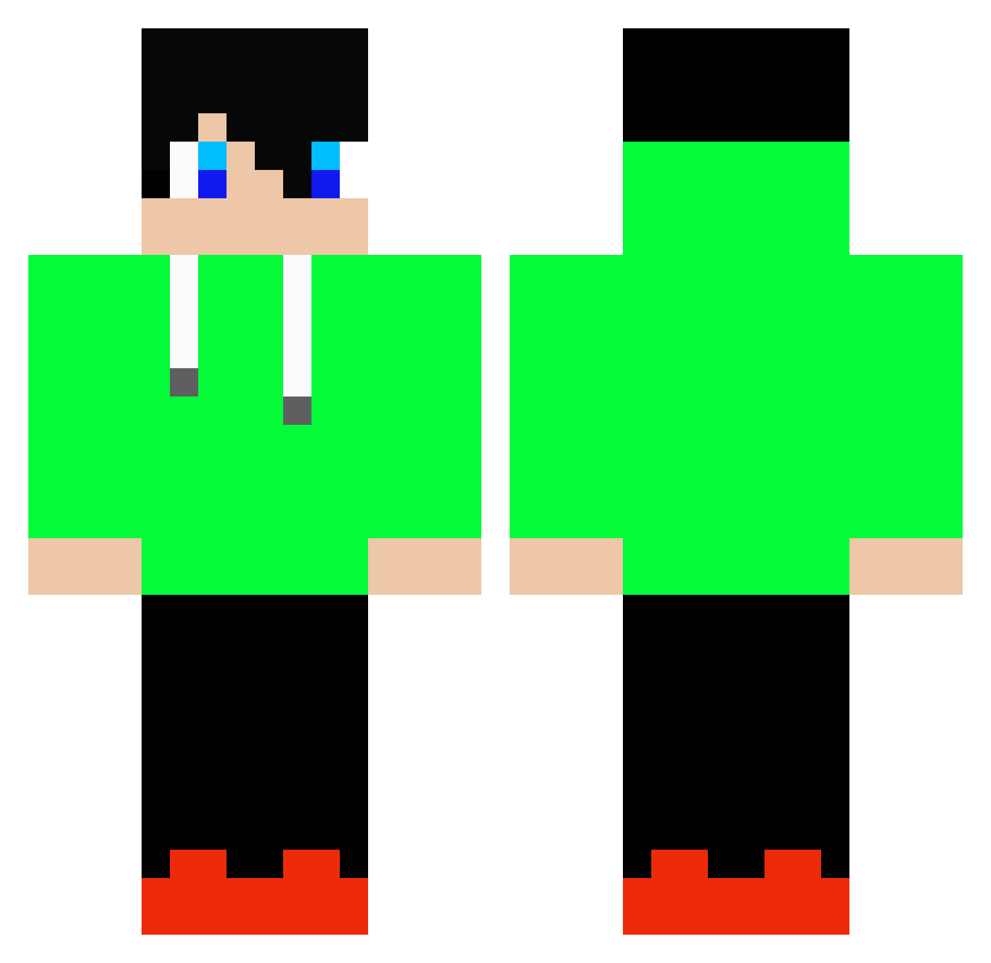 Respecting Minecraft skin, front and back view
