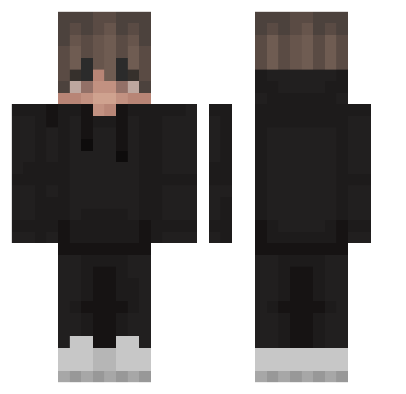 ZombieB0nes Minecraft skin, front and back view