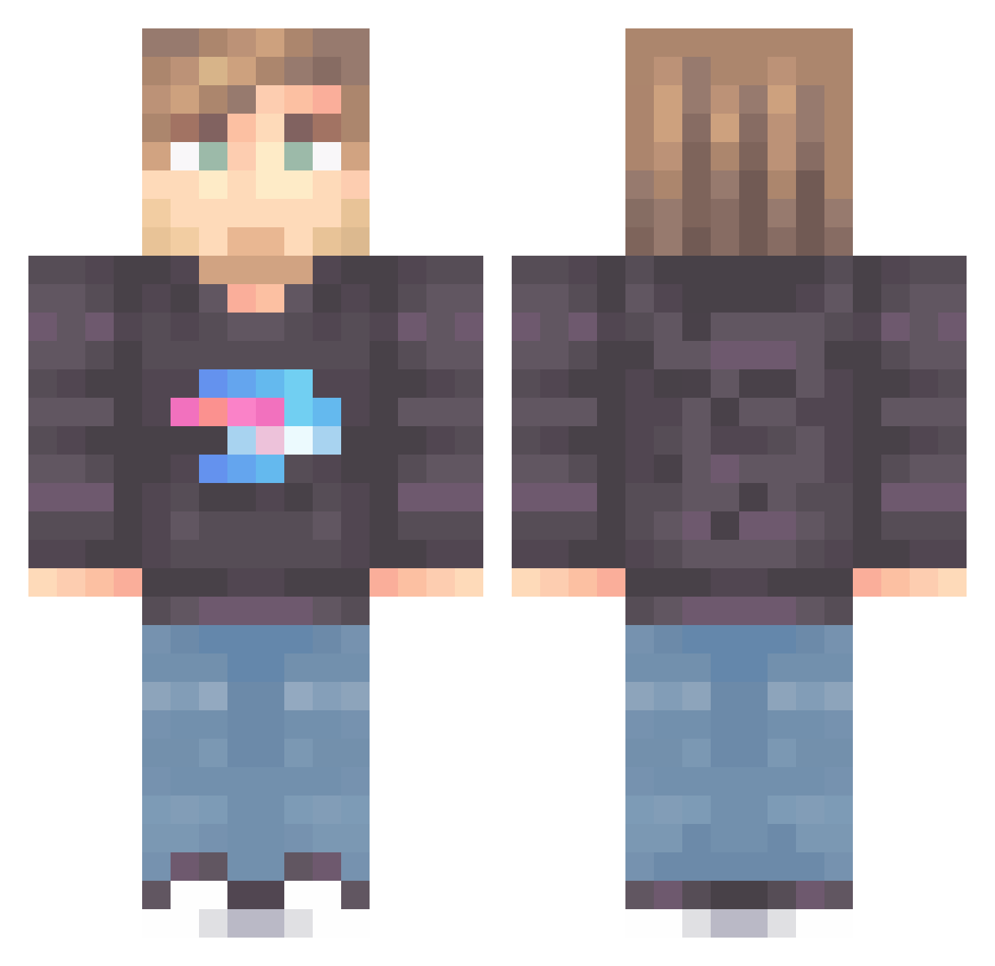 Alentix_ Minecraft skin, front and back view
