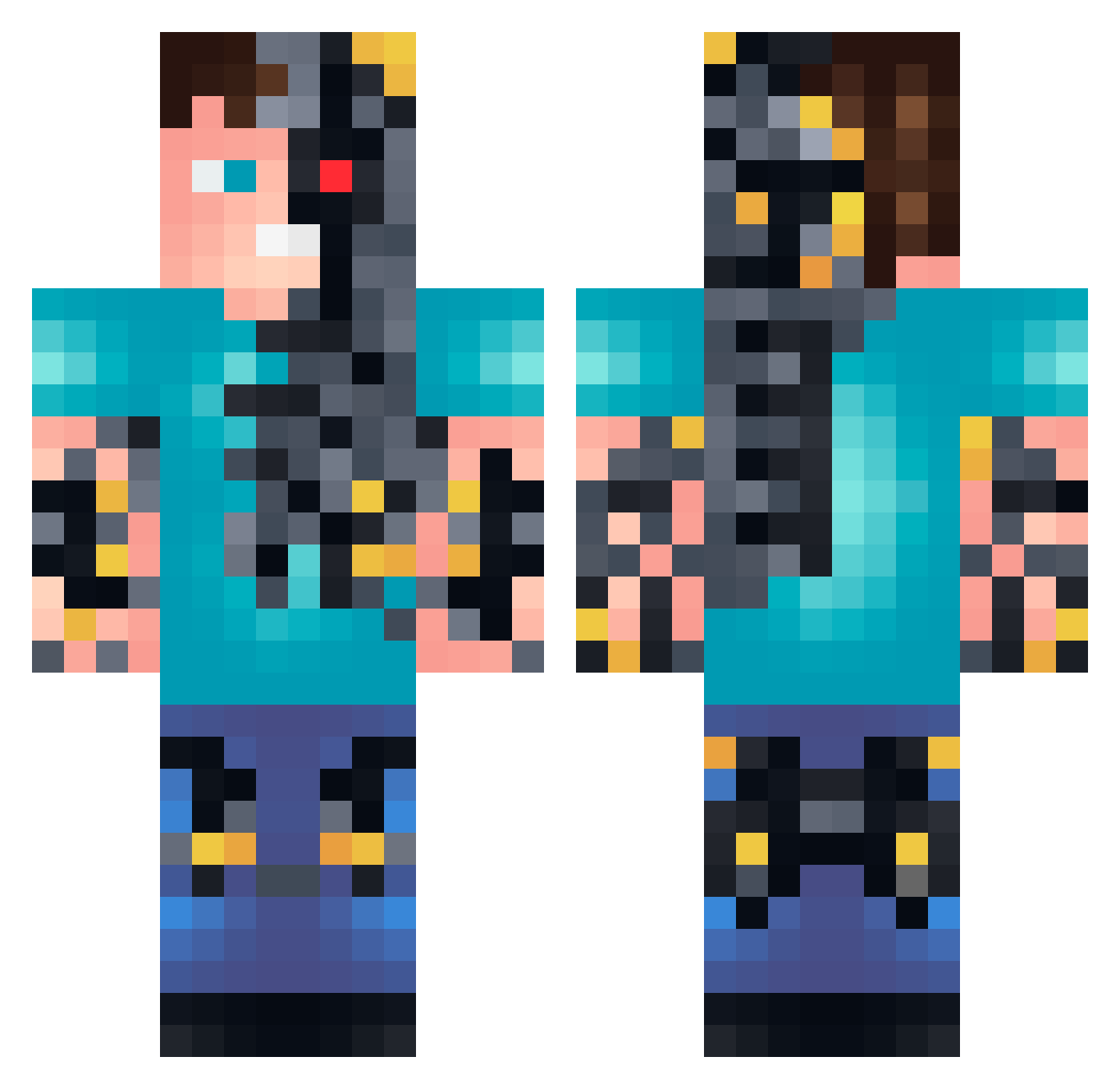 Salazar035 Minecraft skin, front and back view