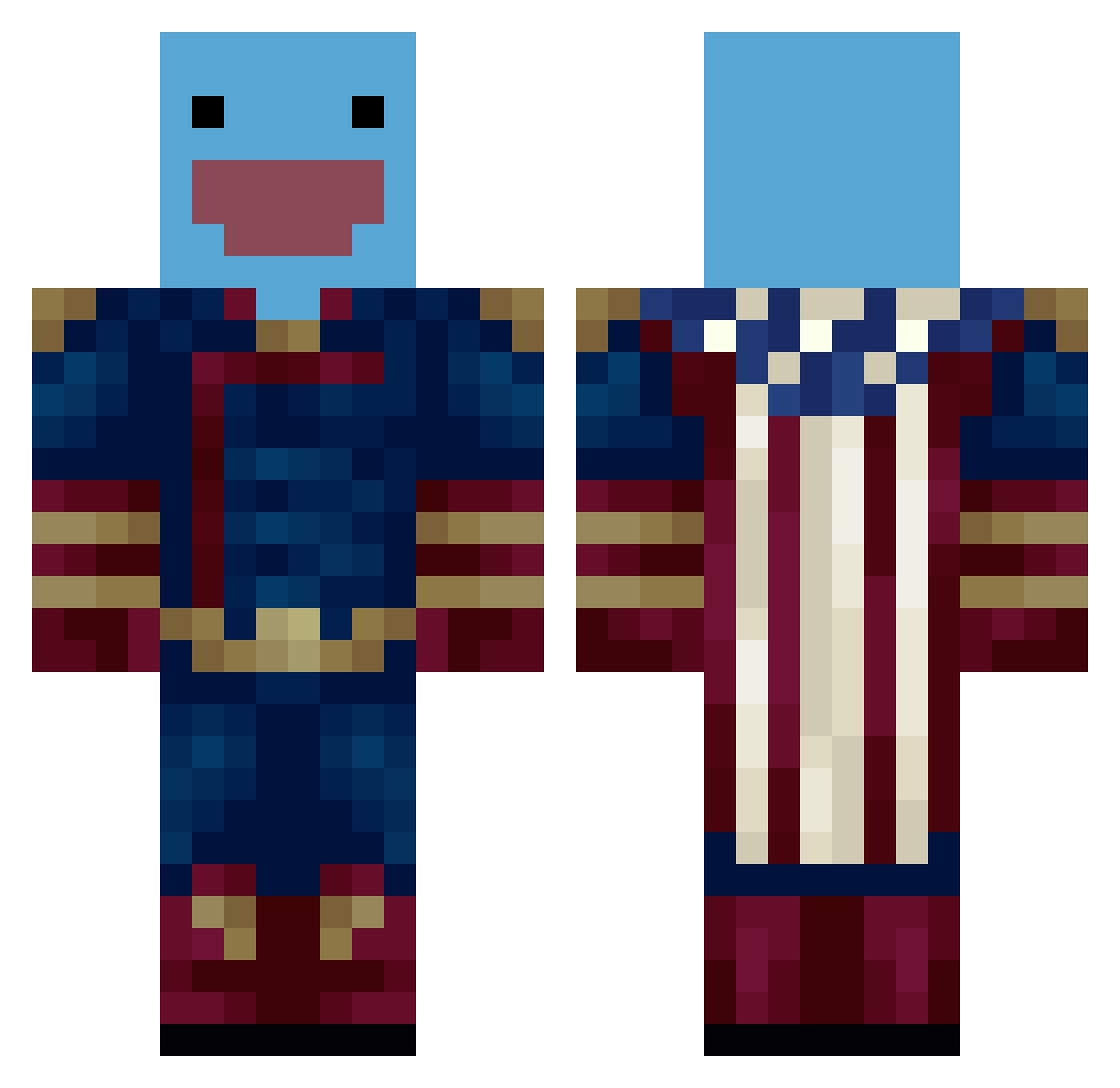 Polarislmao Minecraft skin, front and back view
