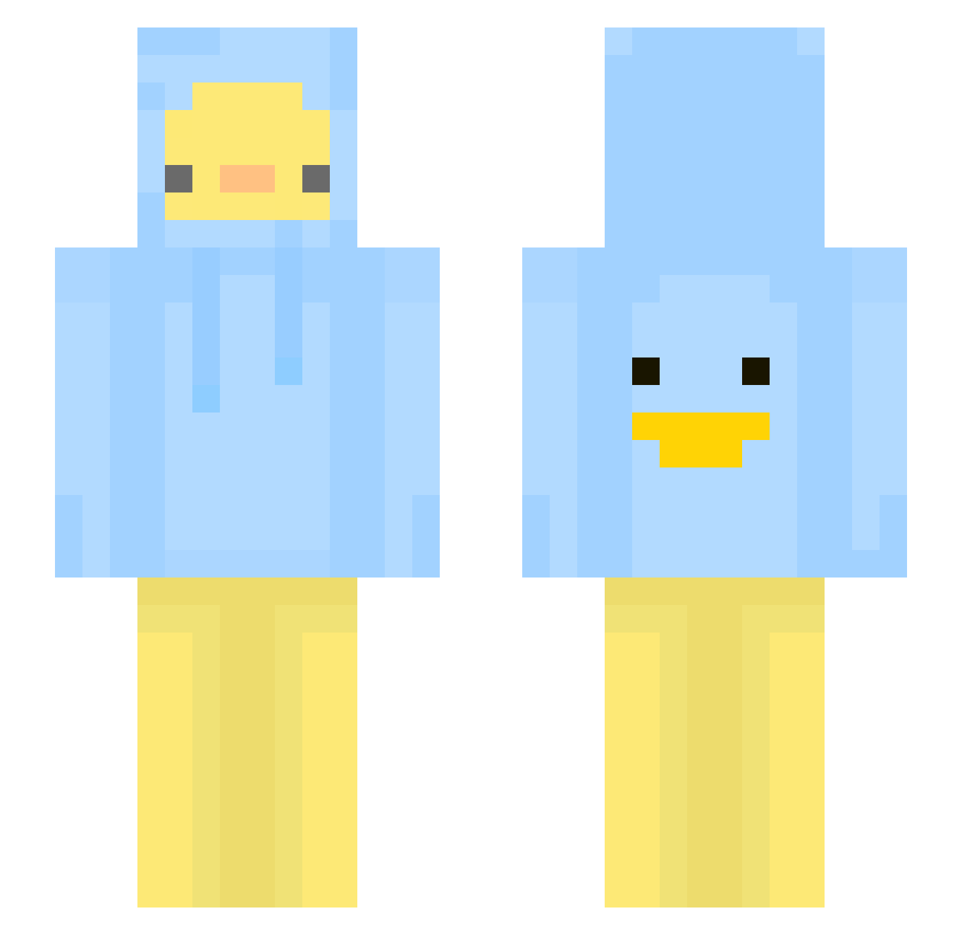 WooJinOuO Minecraft skin, front and back view