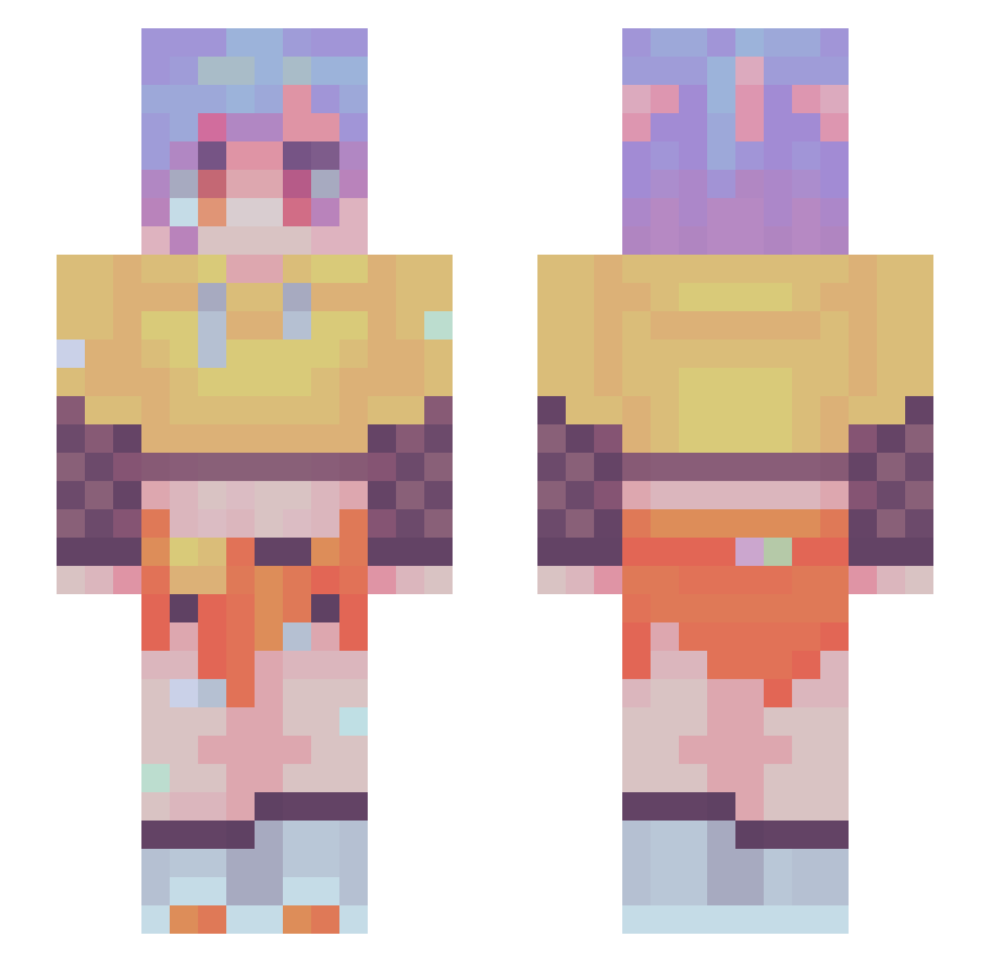 Vicobico Minecraft skin, front and back view