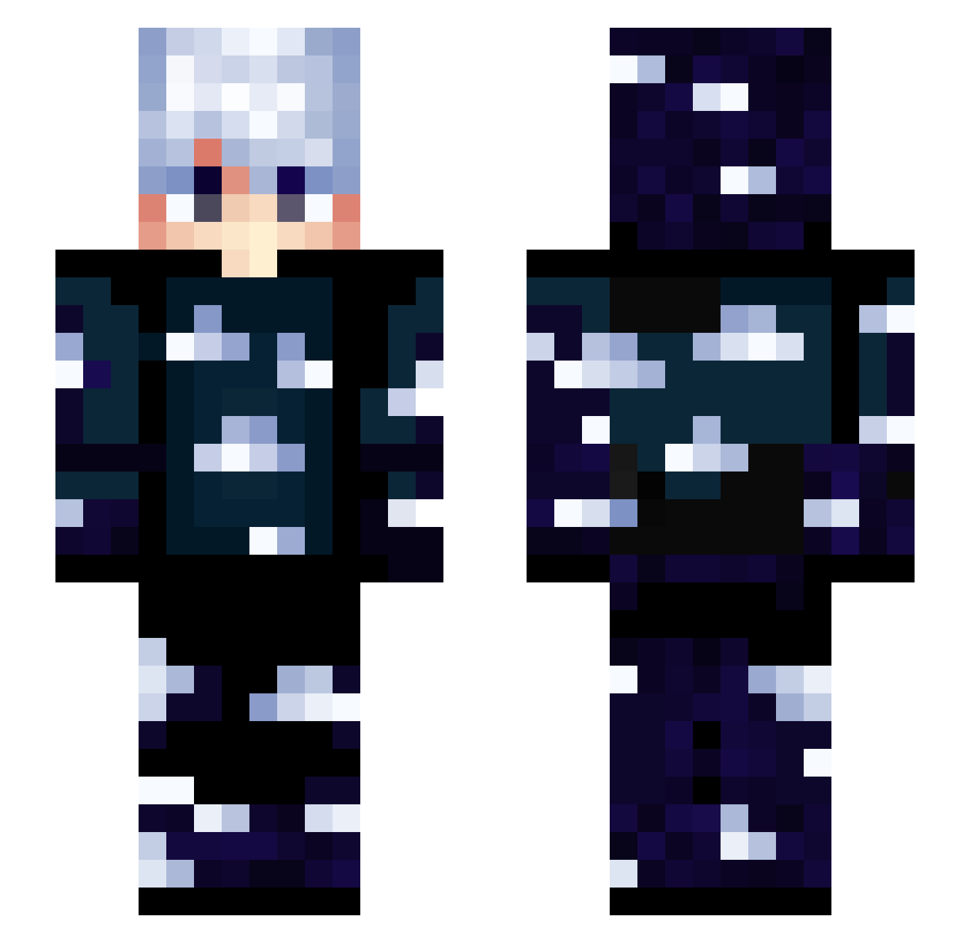Lufn Minecraft skin, front and back view